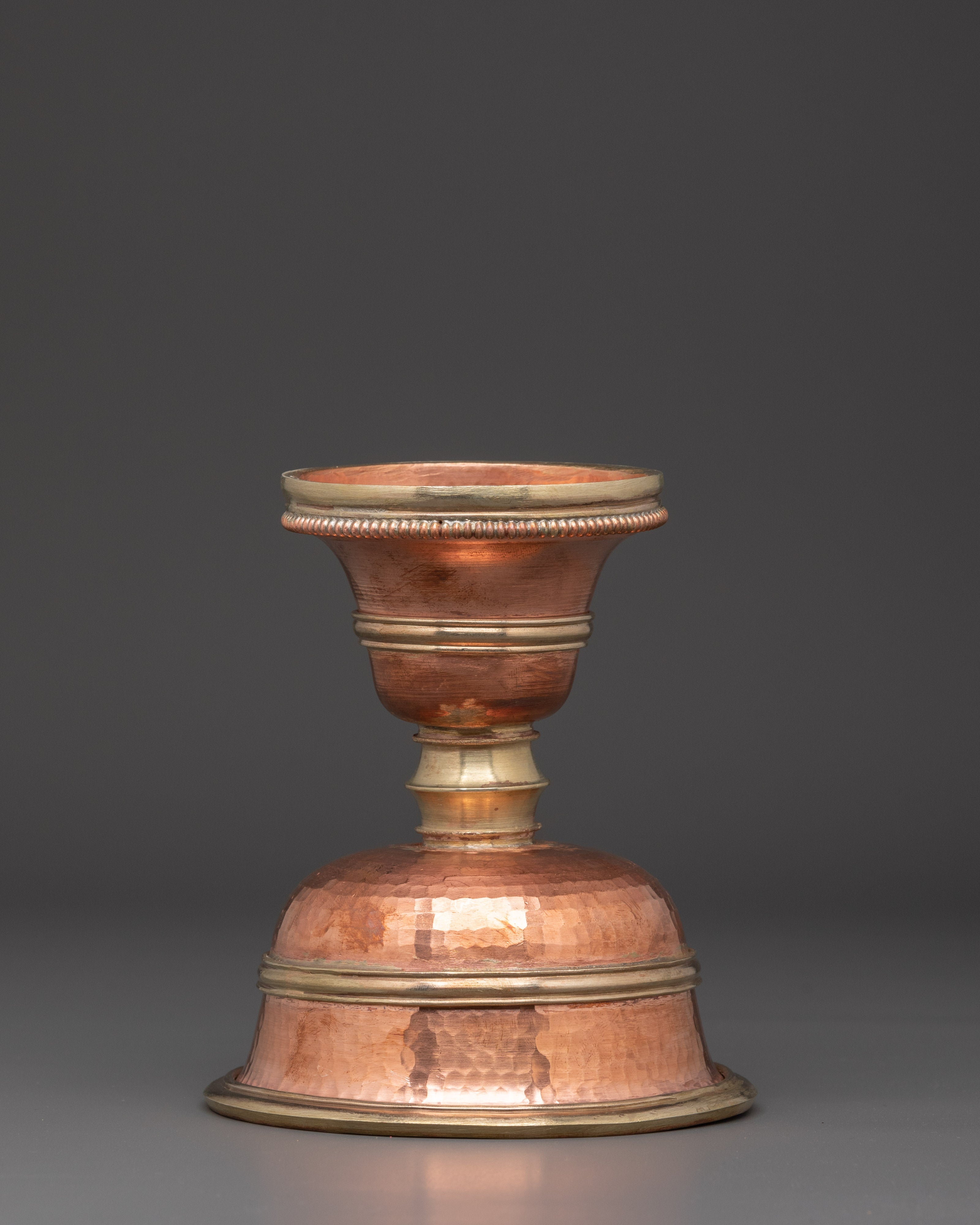 Brass Light offering Butter Lamp | Offering Lamp For Meditation & Spiritual Practices
