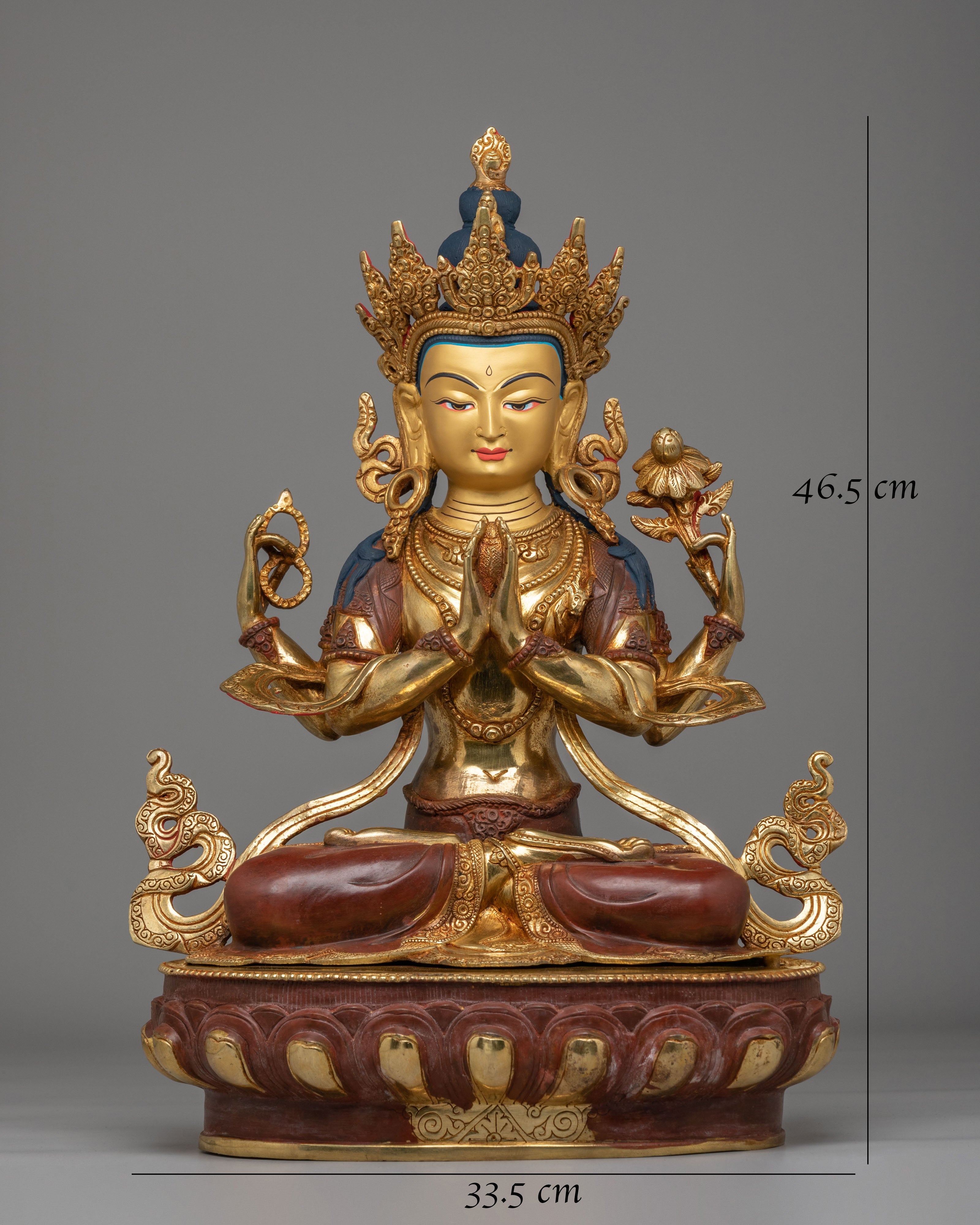 Traditional Himalayan Chenrezig Figurine | Tibetan Spiritual Art