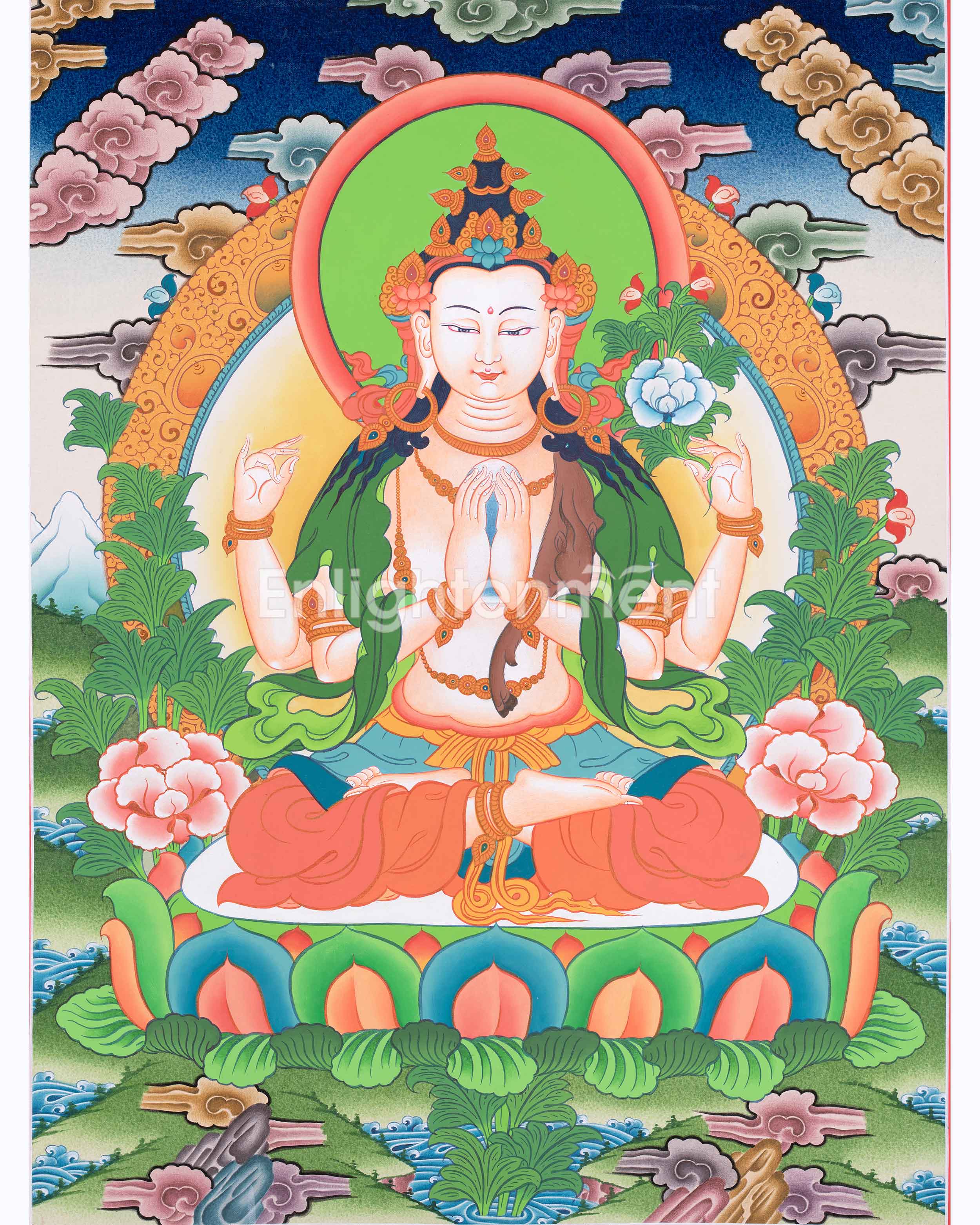 Traditional Chenresig Thangka