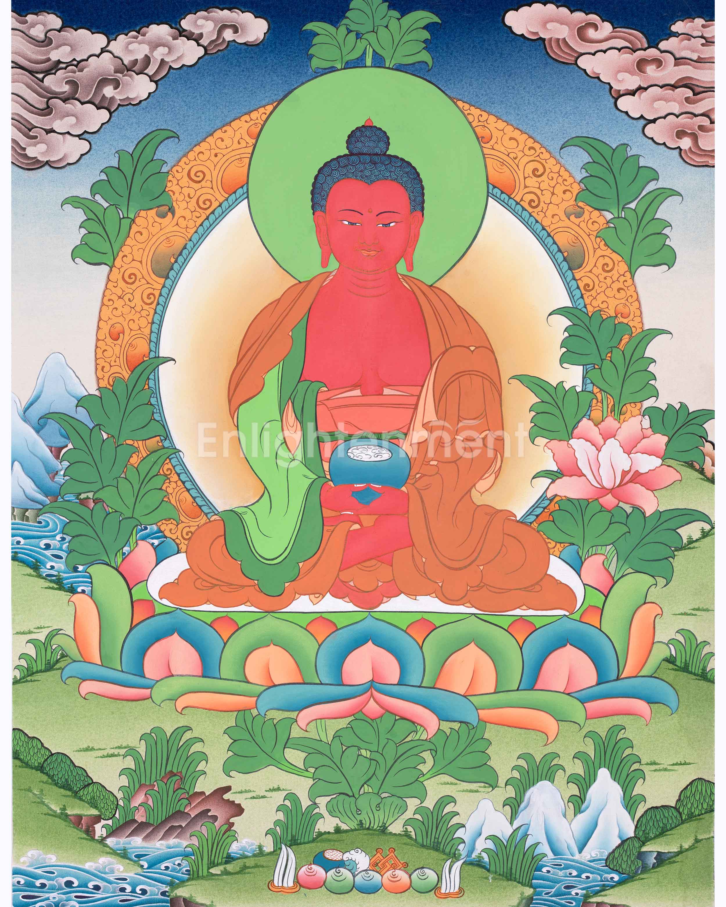 Amitabha Tathagata Hand Painted Artwork