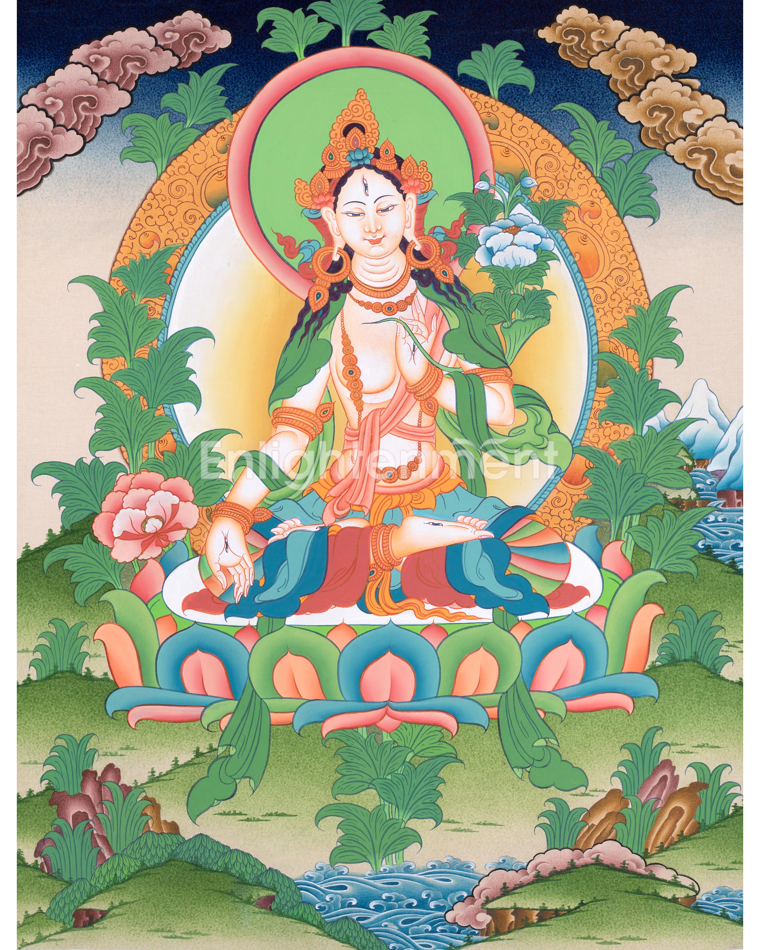 Goddess White Tara Thangka | Art For Healing and Blessings | Mother of All Buddhas