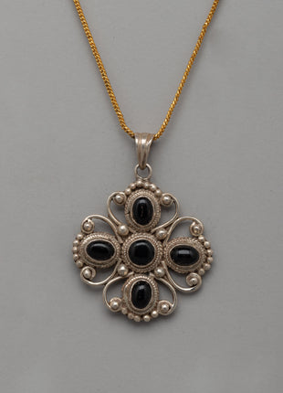 Sterling Silver Flower Design Pendant