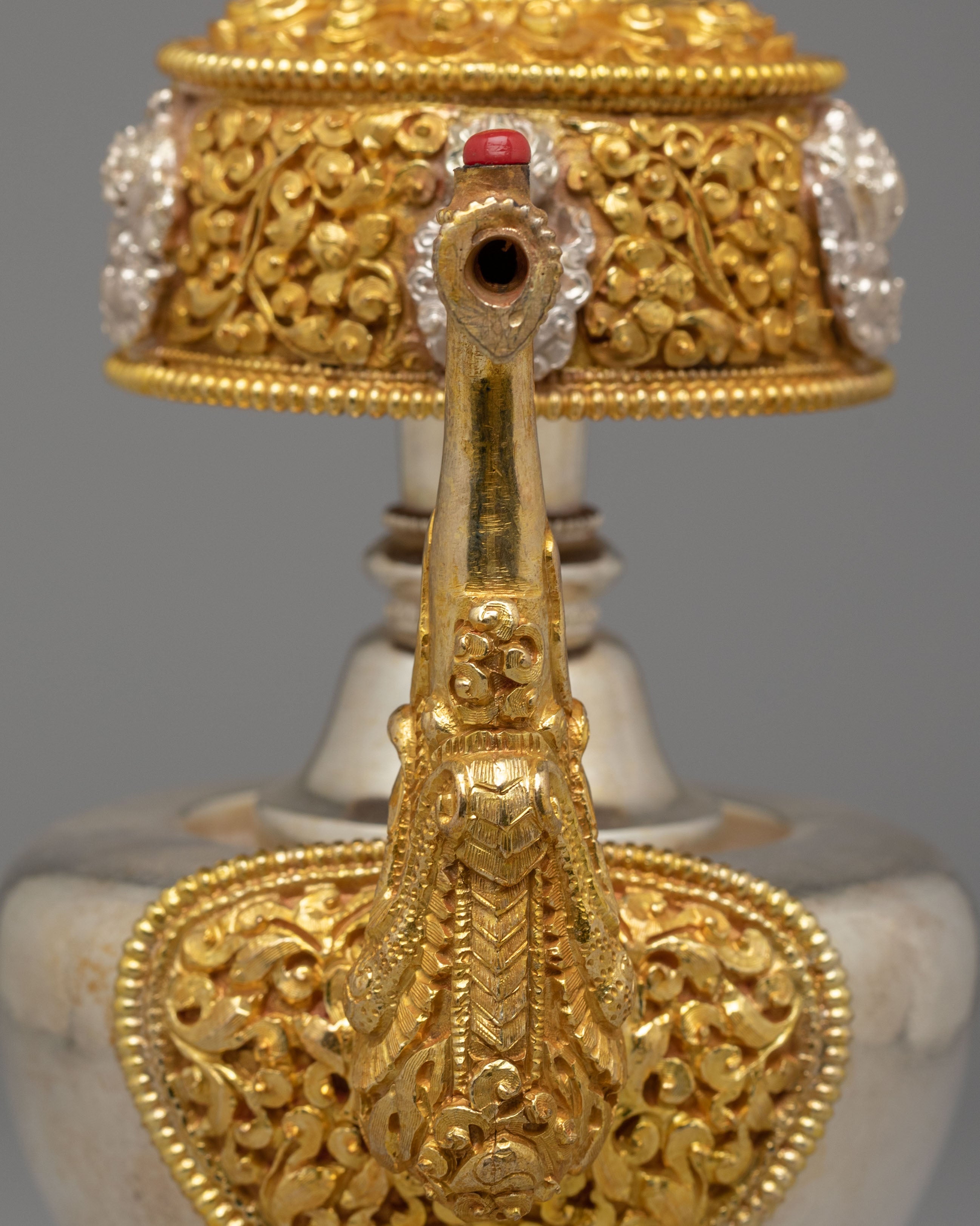 Handcrafted Ritual Bhumba | Gold & Silver Plated Copper Vessel