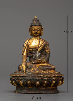 Traditionally HandCrafted Shakyamuni Buddha Statue | Antique Copper Statue