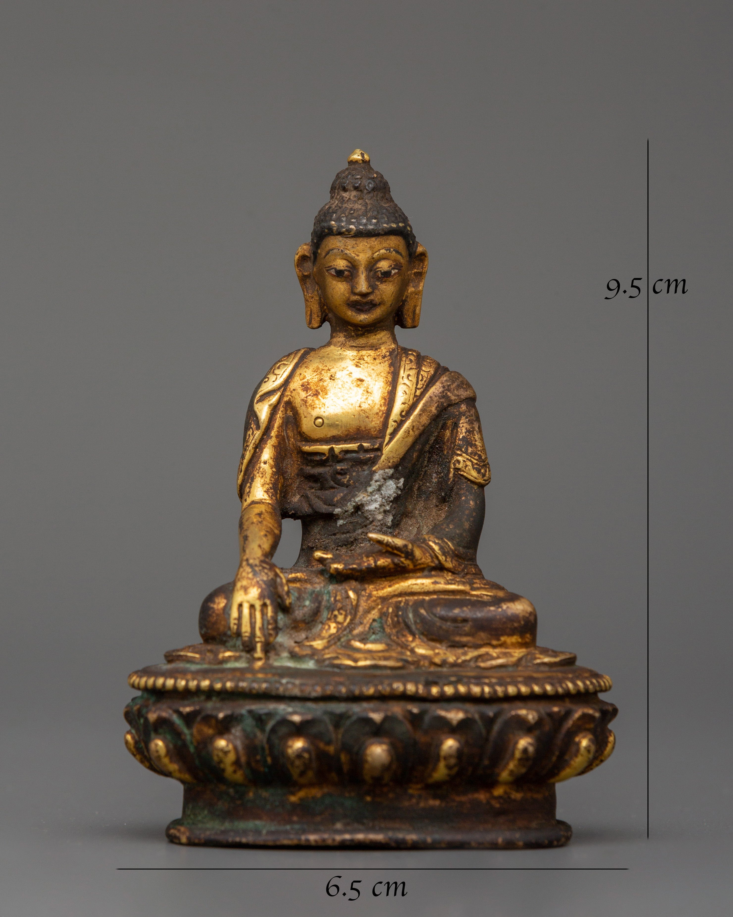 Traditionally HandCrafted Shakyamuni Buddha Statue | Antique Copper Statue