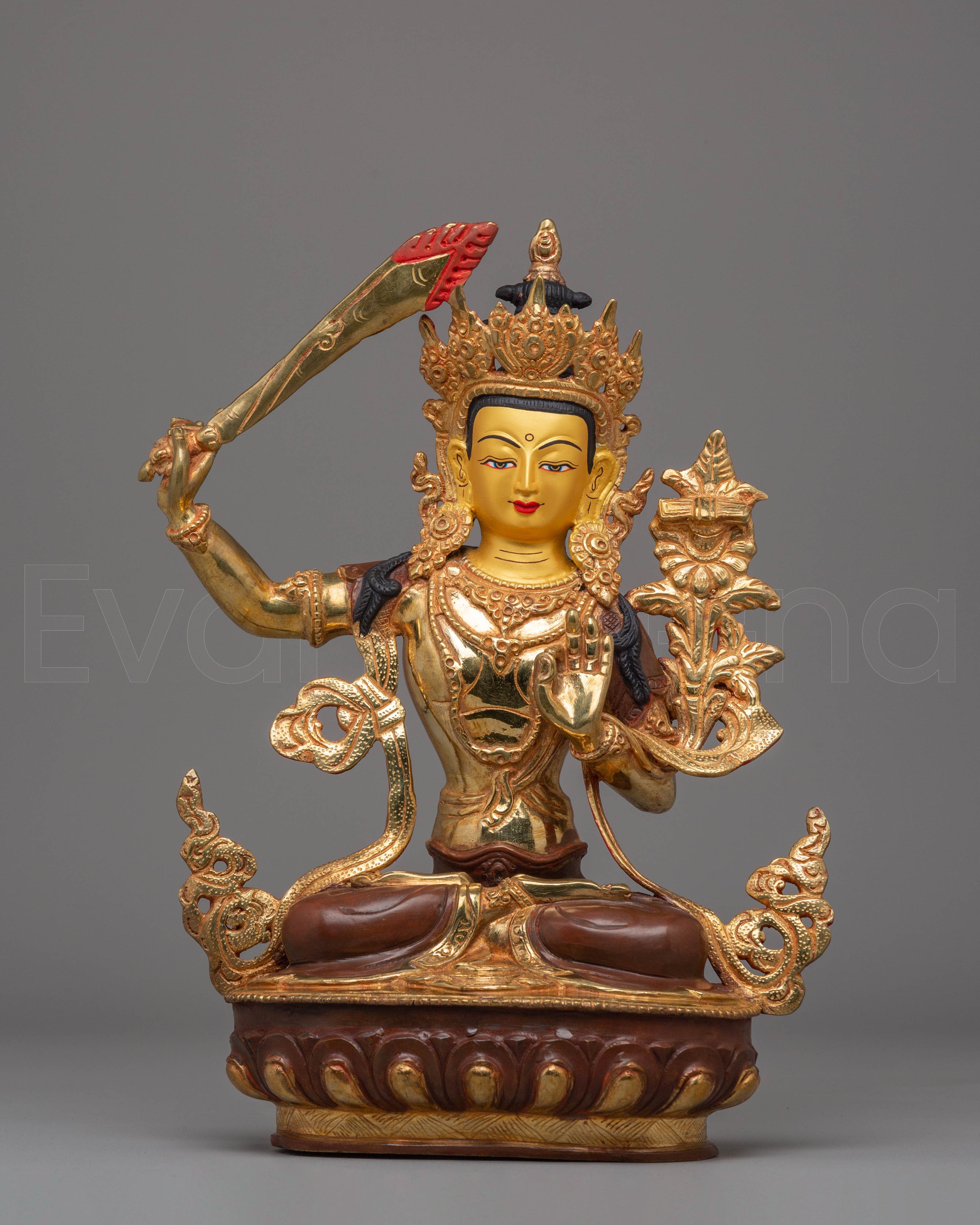 Handcrafted Manjushri Bodhisattva Figurine