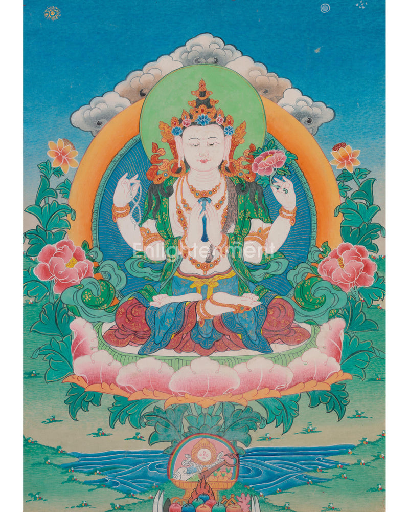 Chenrezig Bodhisattva of Great Compassion | 4 Armed Avalokiteshvara