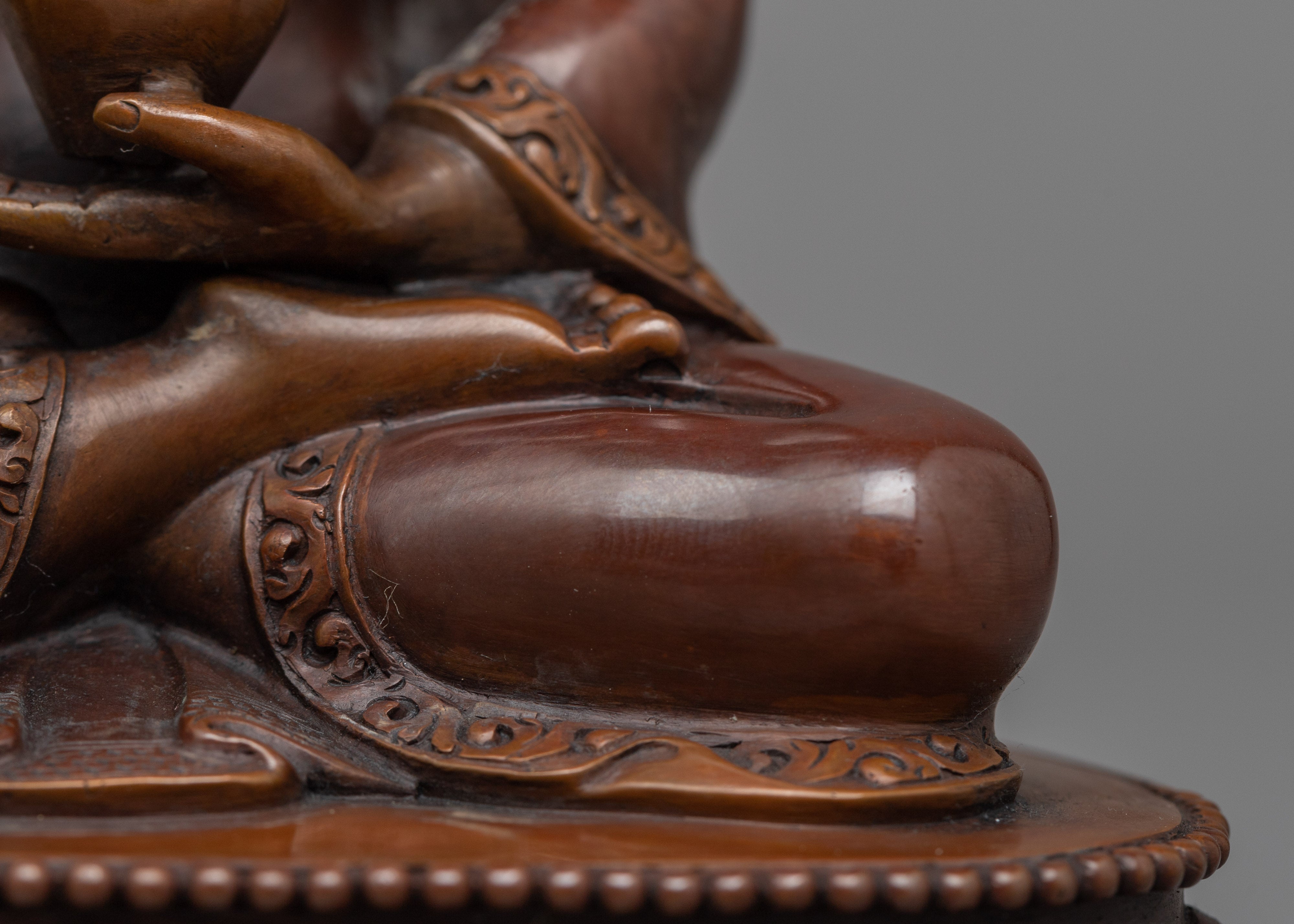 Medicine Buddha Mantra Practice Sculpture | Oxidized Copper Buddhist Statue