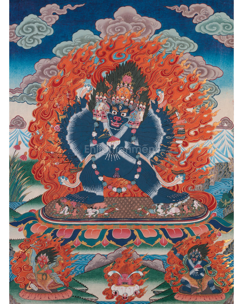 Heruka Yamantaka Thangka | The Wrathful Conqueror of Death