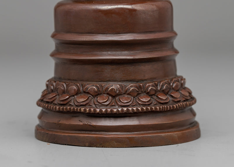 Sacred Copper Kadampa Stupa | Symbolic Sculpture for Spiritual Healing Spaces