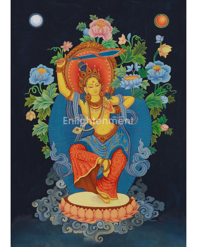 Buddha to Be, Manjushri Thangka | Enlightenment and Wisdom