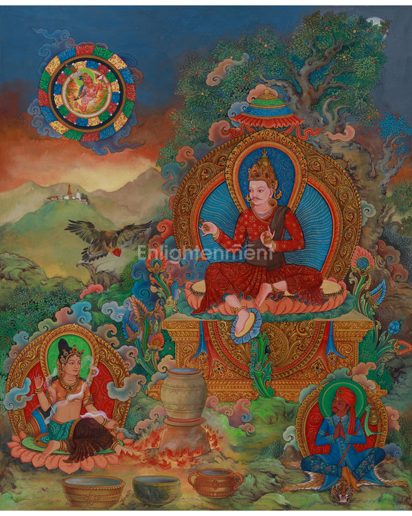 Primordial Buddha Vajrasattva Thangka | Traditional Pauba Art for Meditation and Sacred Spaces