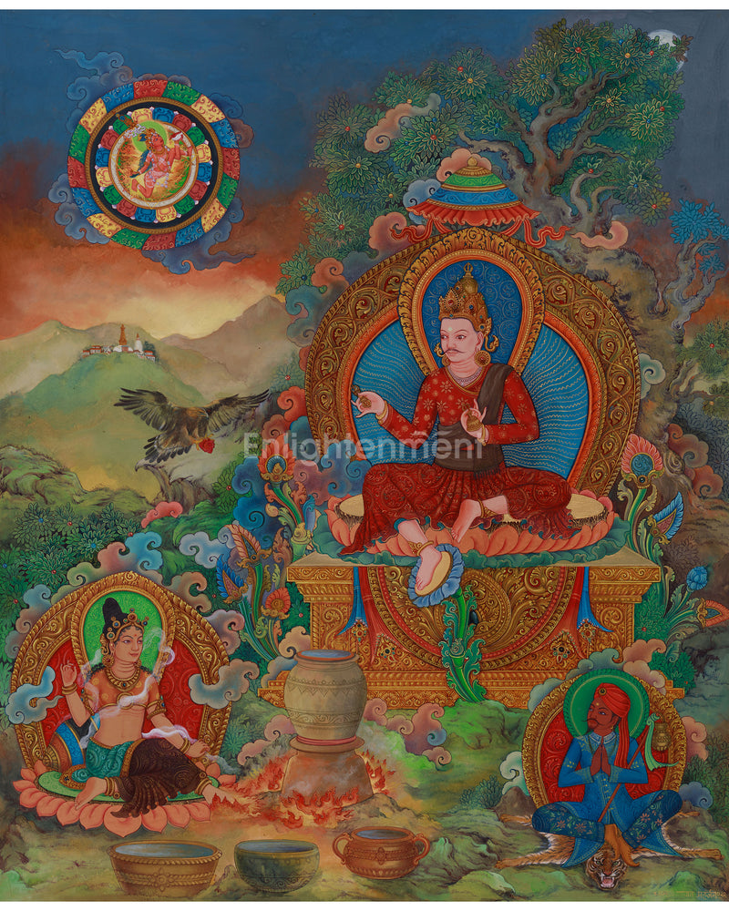 Primordial Buddha Vajrasattva Thangka | Traditional Pauba Art for Meditation and Sacred Spaces