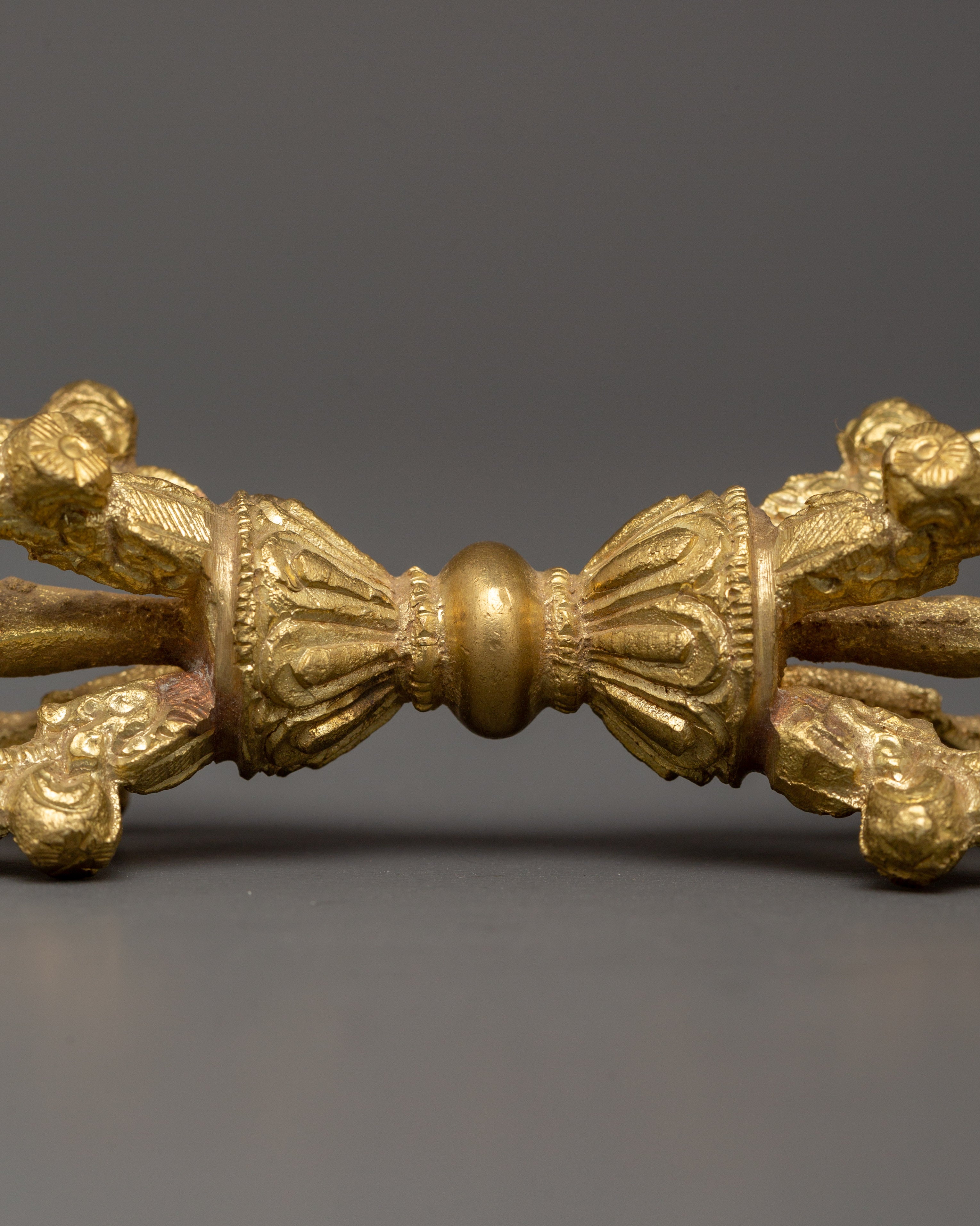 Sacred Tibetan Meditation Bell and Vajra Set | Brass and Bronze Bell for Rituals