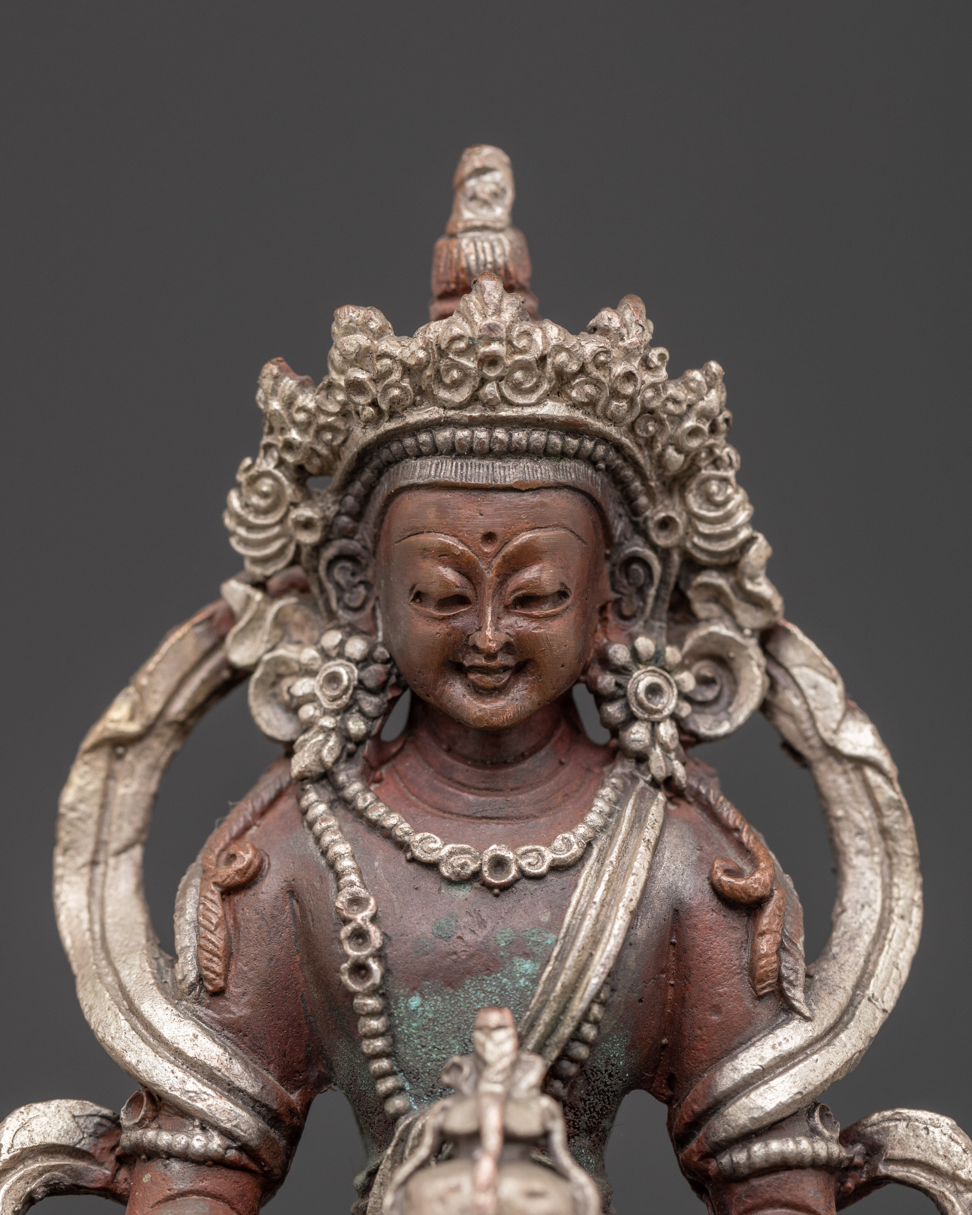 Silver Plated Amitayus Statue | Buddha of Eternal Life