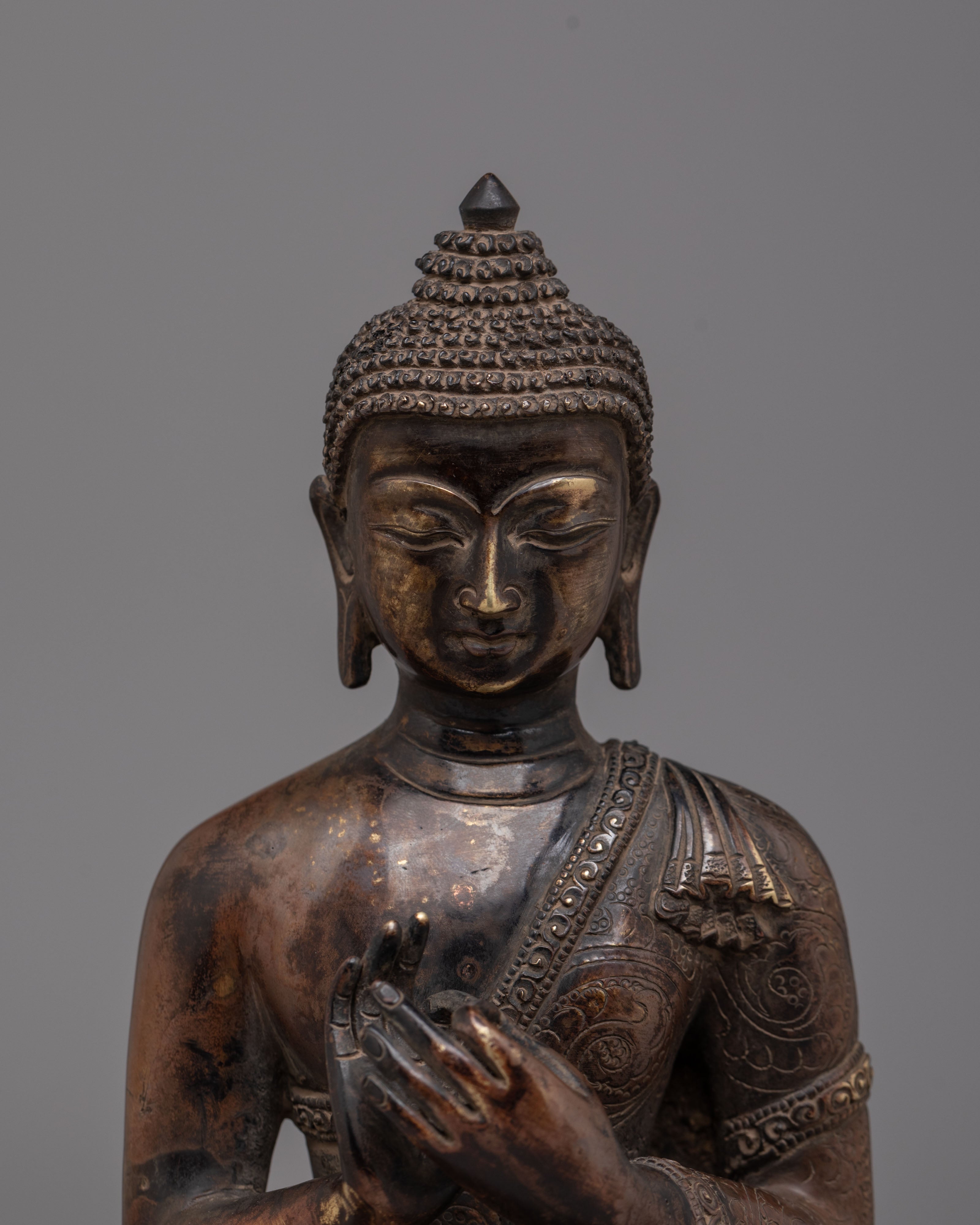 Tibetan Vairocana Buddha Statue | Copper Oxidized Tibetan Statue