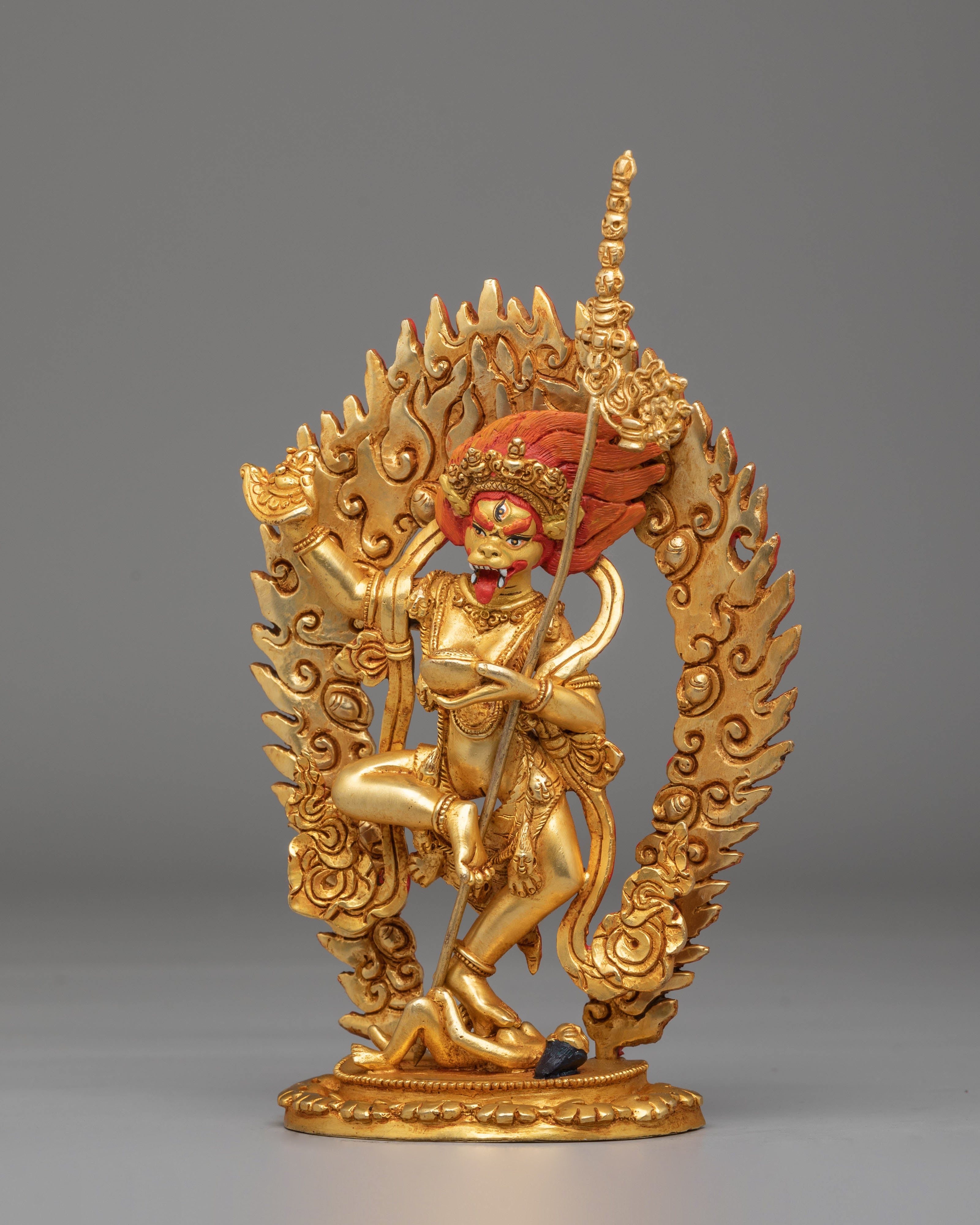 Handcrafted Simhamukha Buddhist Statue | Sacred Simhamukha Statue for Spiritual Practice