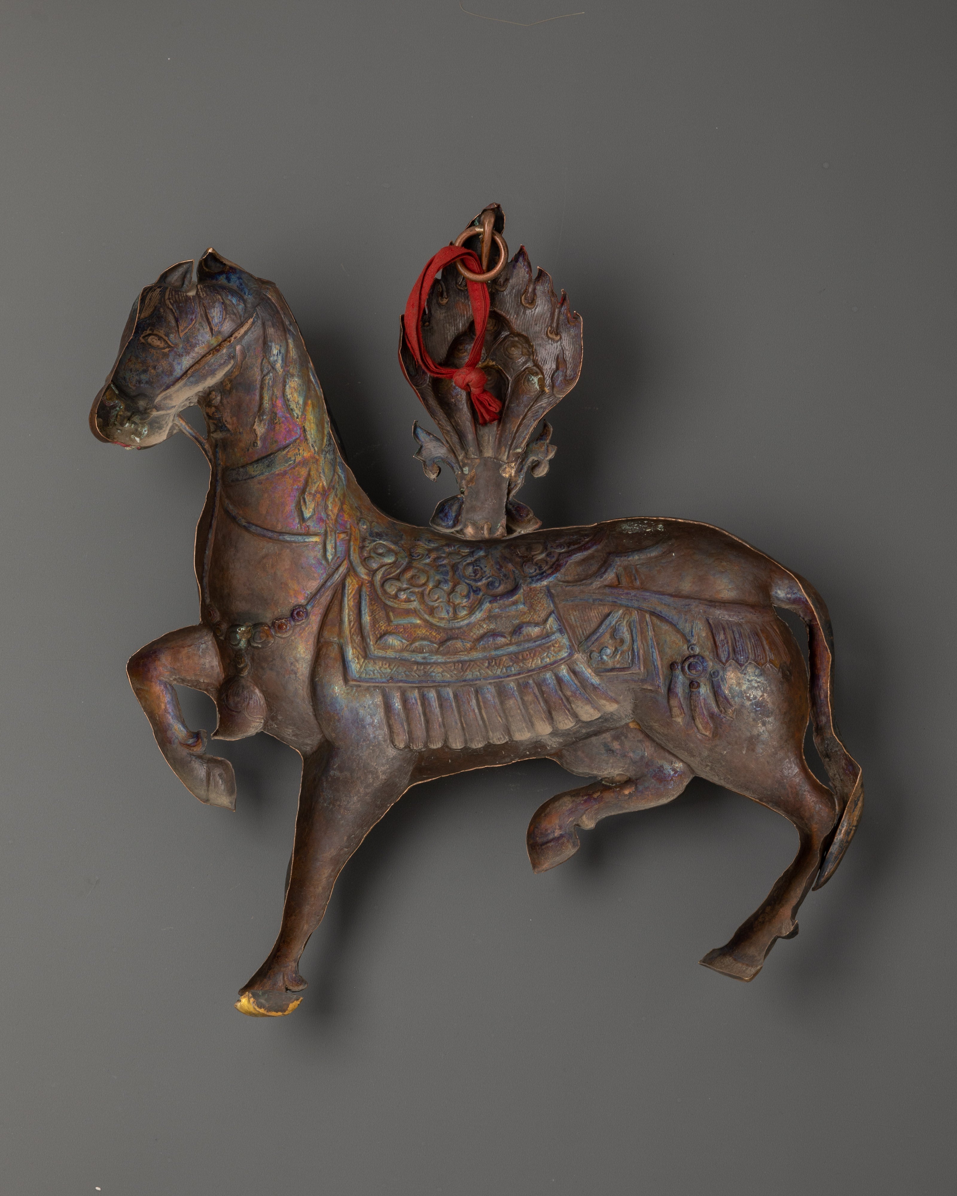 Horse Wall Hanging | Oxidized Copper Gold-Plated Metal Art