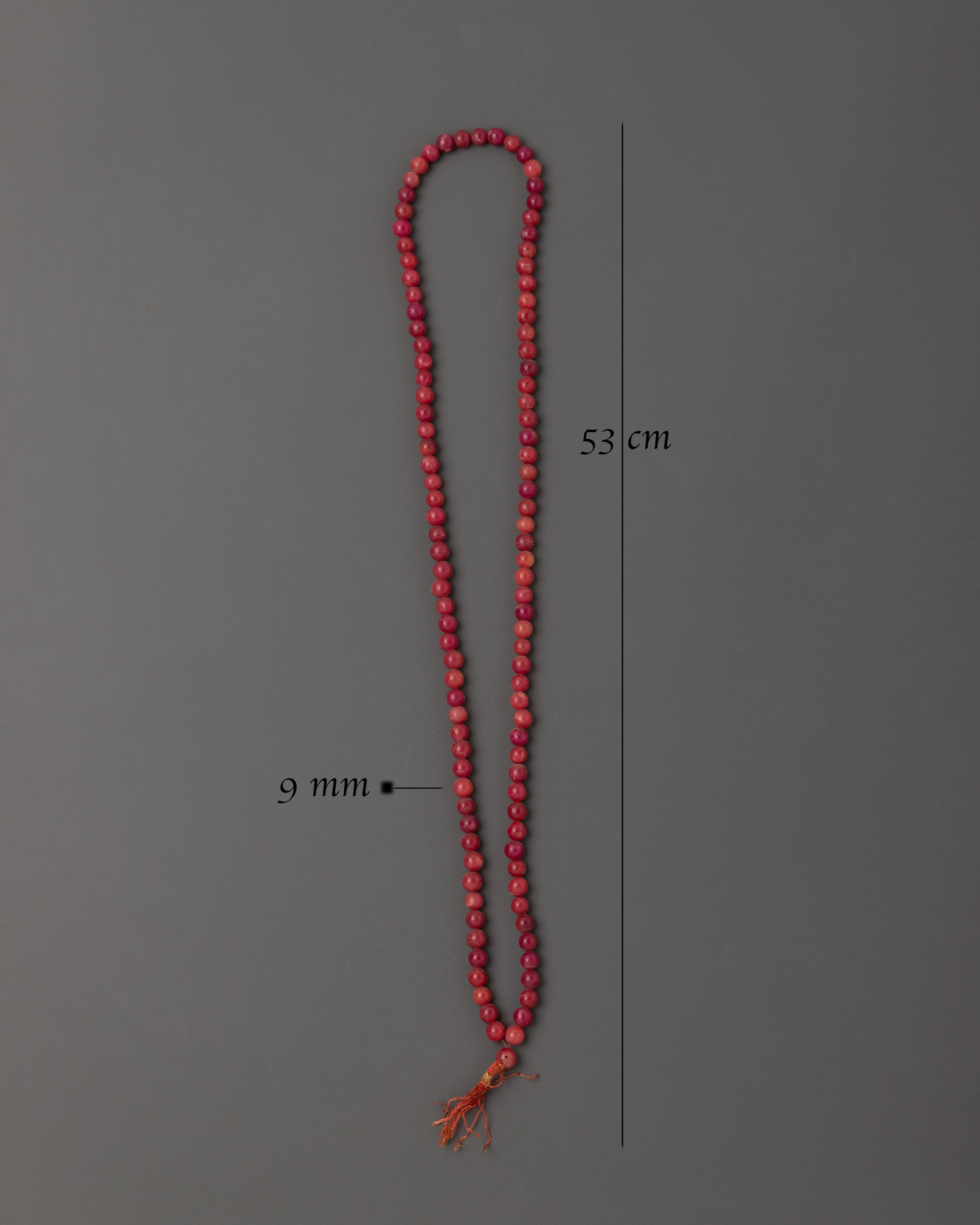 Japa Mala with 9mm Red Beads | Prayer and Meditation Sacred Item