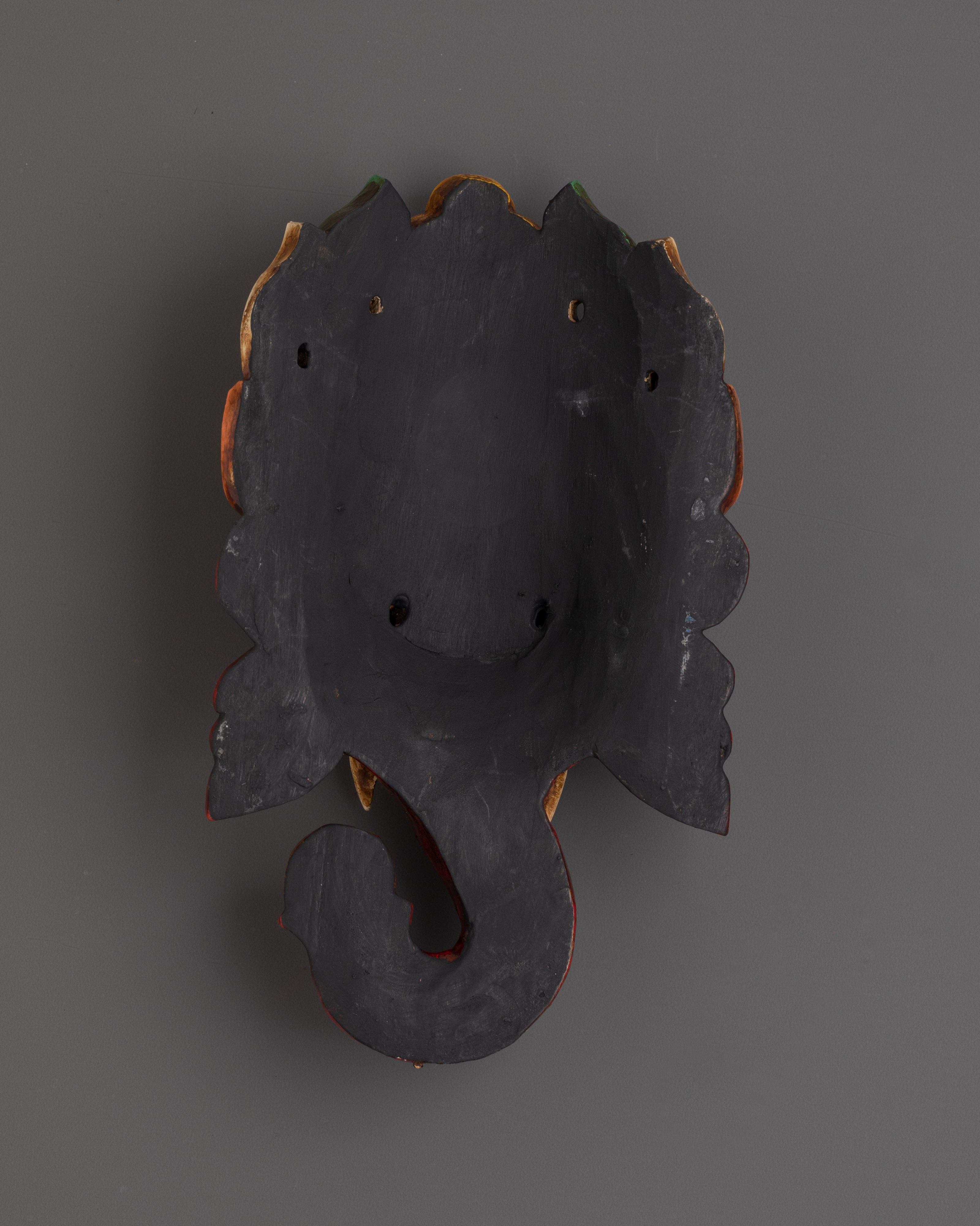 Handcrafted Ganesh Head Wall Hanging in Carved Wood | Boho or Spiritual Spaces