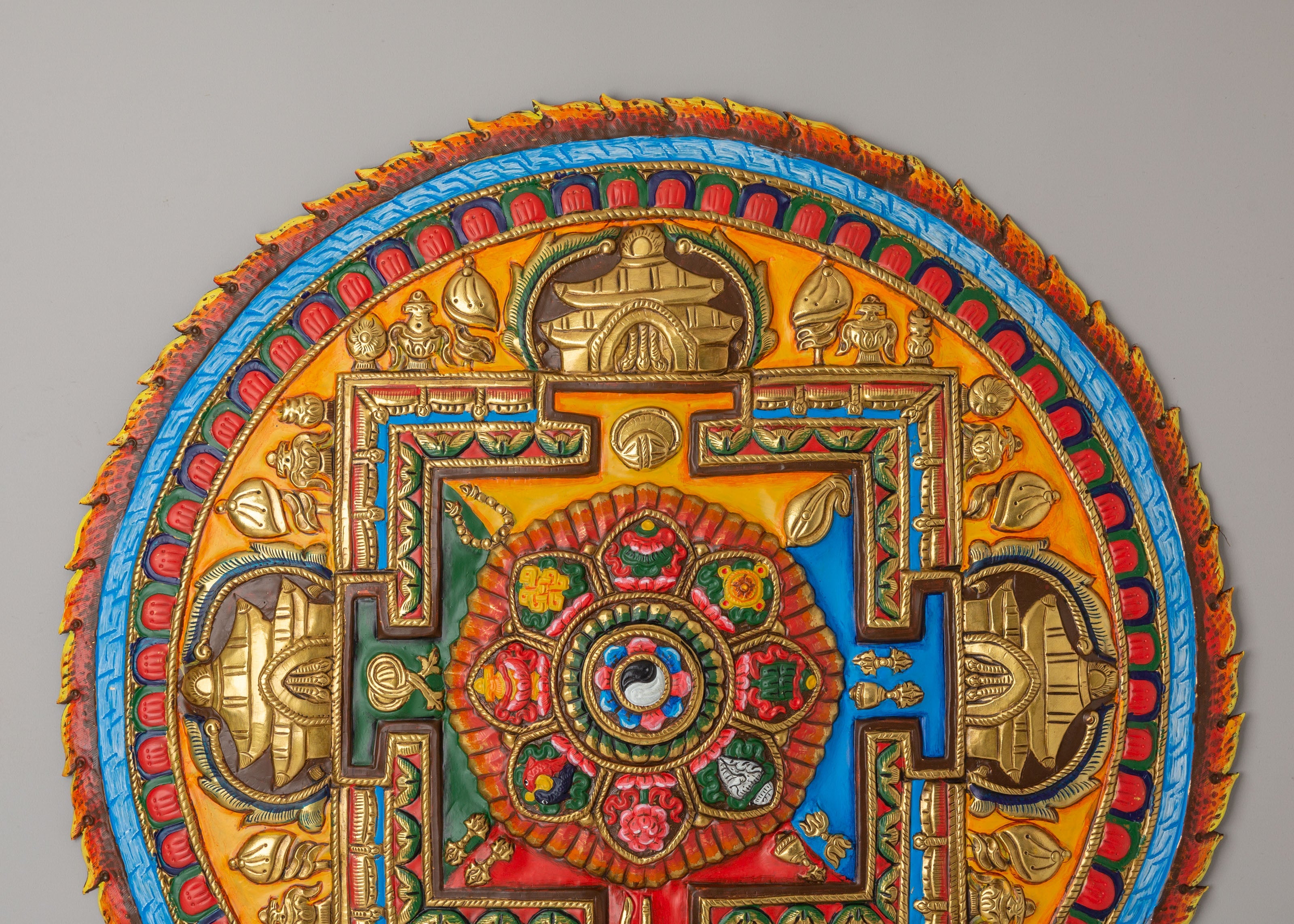 Astamangala Mandala Wall Hanging | Eight Auspicious Symbols Artwork