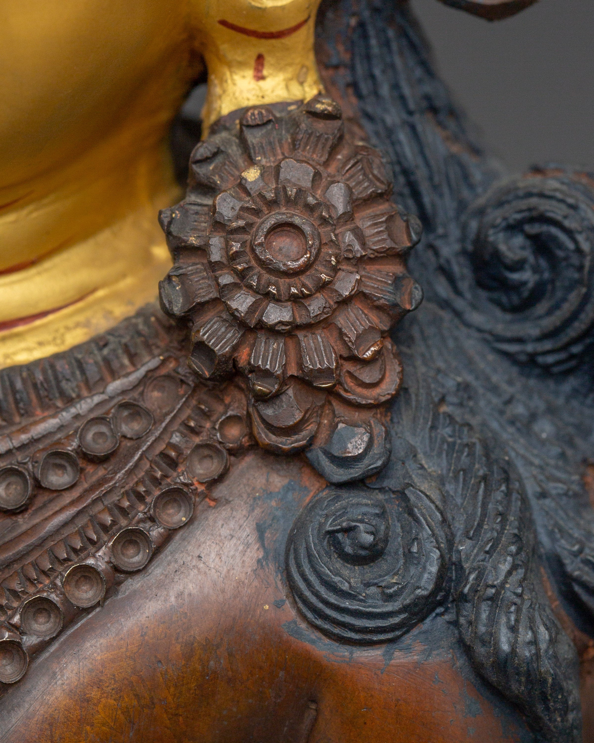 Tibetan Four-Armed Avalokiteshvara Copper Statue | Sculpture for Meditation, & Blessings