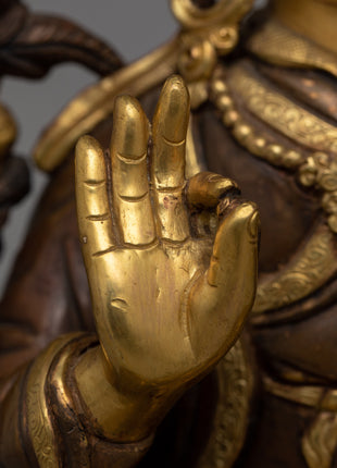 Tibetan Manjushri Statue | Exquisite Copper Sculpture Reflecting Himalayan Artistry