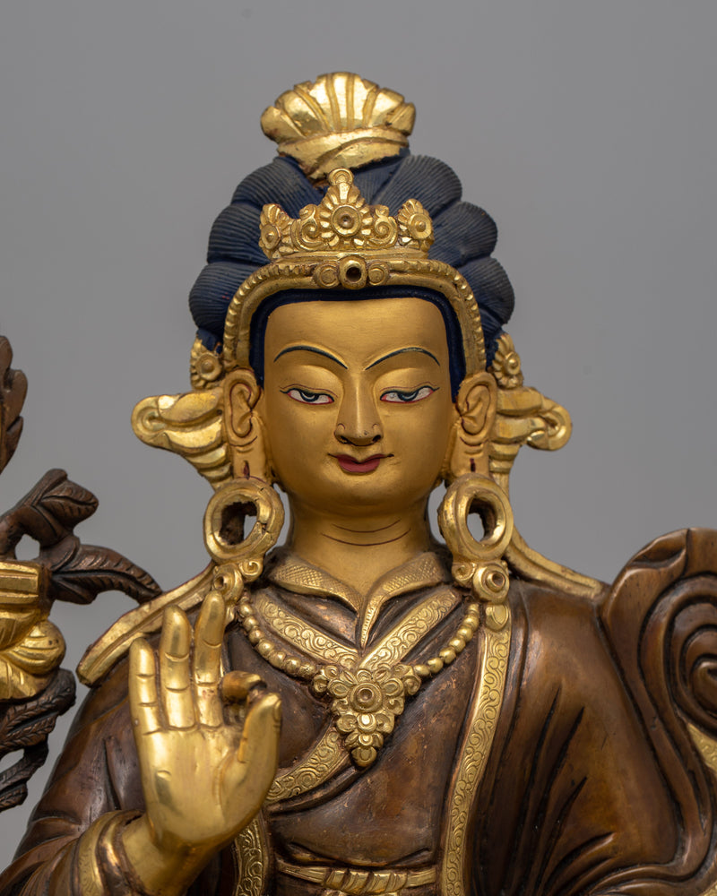 Tibetan Manjushri Statue | Exquisite Copper Sculpture Reflecting Himalayan Artistry