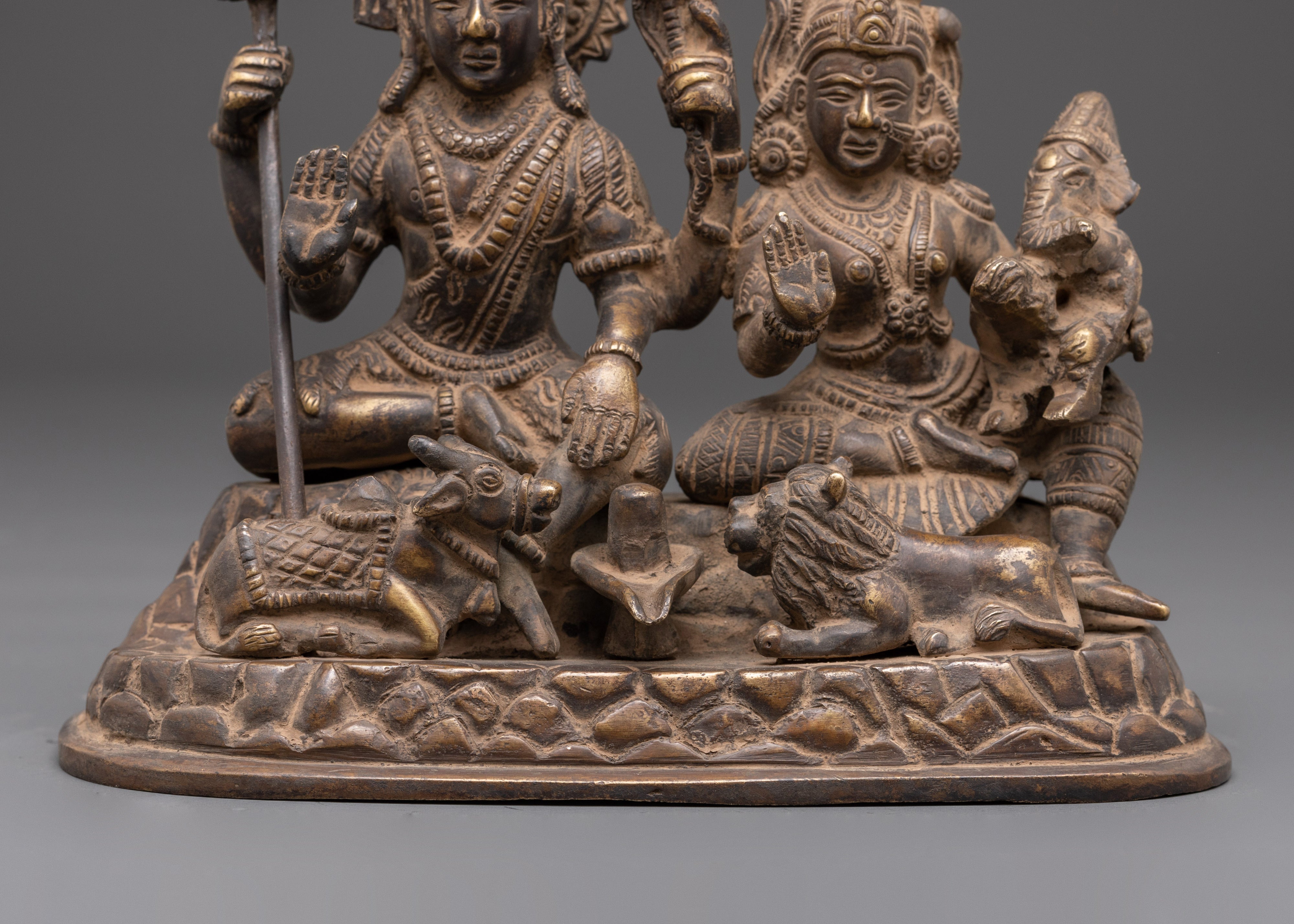 Handmade Shiva Family Statue | Lord Shiva, Parvati & Ganesha