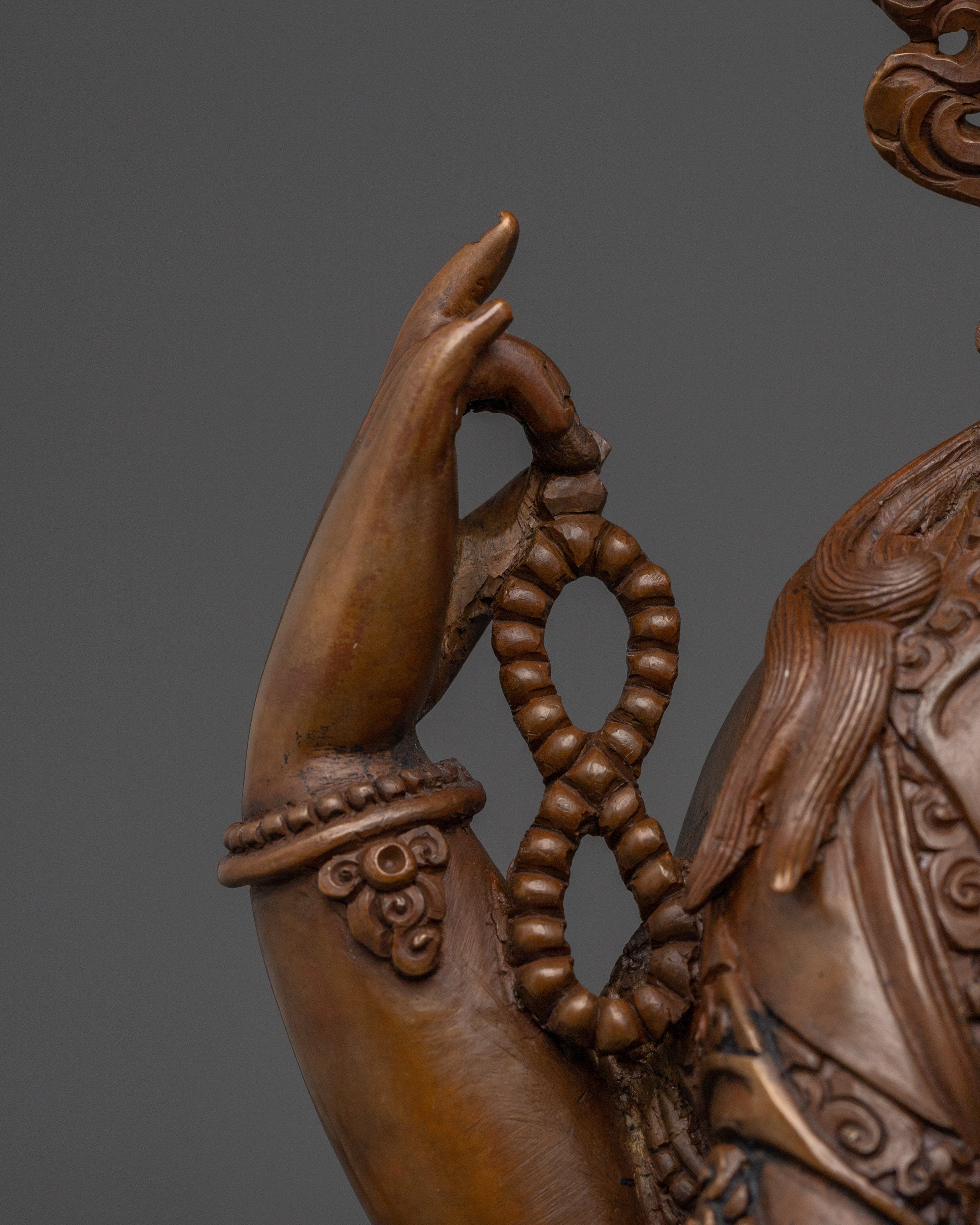 Oxidized Copper Avalokiteshvara Buddha of Compassion | Ideal for Healing, Meditation Spaces