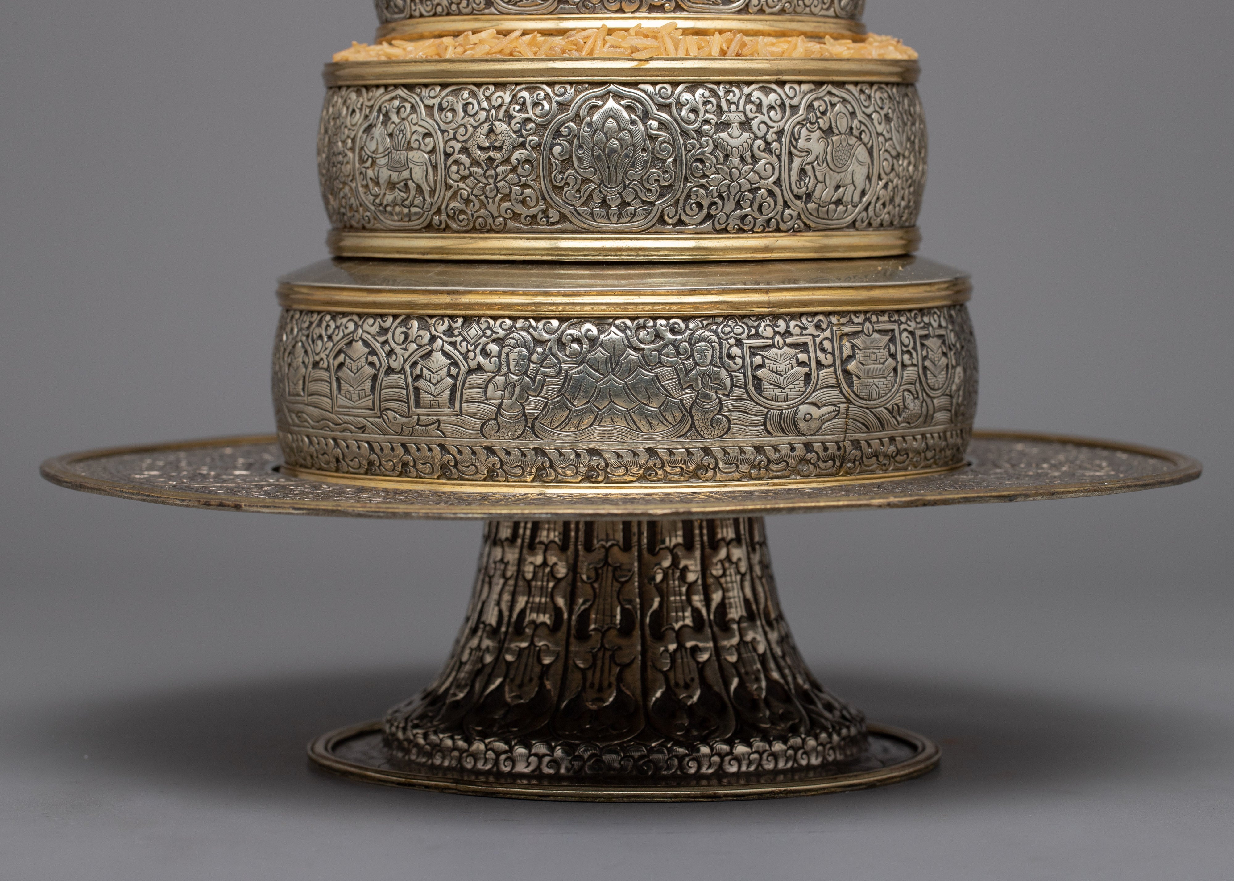 Rice Offering Mandala Set | Elevate Your Spiritual Offerings with Handcrafted Elegance