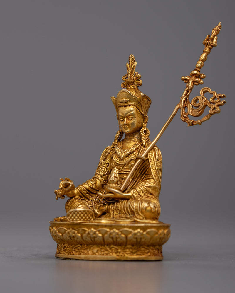 Guru Rinpoche Machine Molded Statue | Exquisitely Gold-Plated Divine Figure