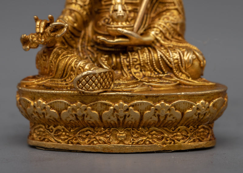 Guru Rinpoche Machine Molded Statue | Exquisitely Gold-Plated Divine Figure