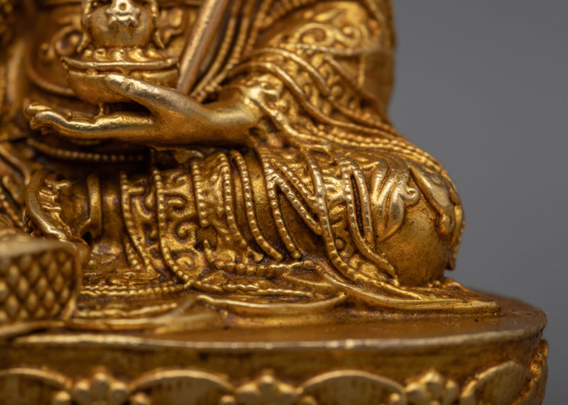 Guru Rinpoche Machine Molded Statue | Exquisitely Gold-Plated Divine Figure