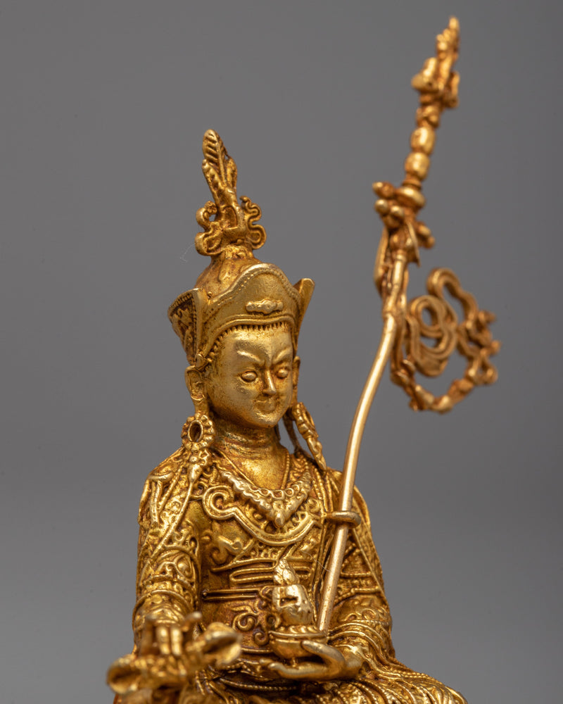 Guru Rinpoche Machine Molded Statue | Exquisitely Gold-Plated Divine Figure