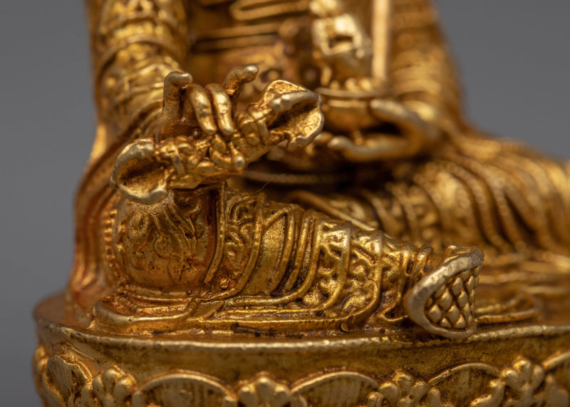 Guru Rinpoche Machine Molded Statue | Exquisitely Gold-Plated Divine Figure