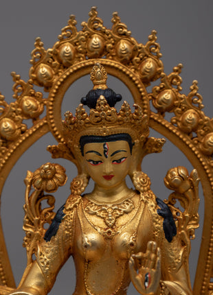 Goddess Machine Made White Tara Statue | Serene Symbol of Compassion and Healing