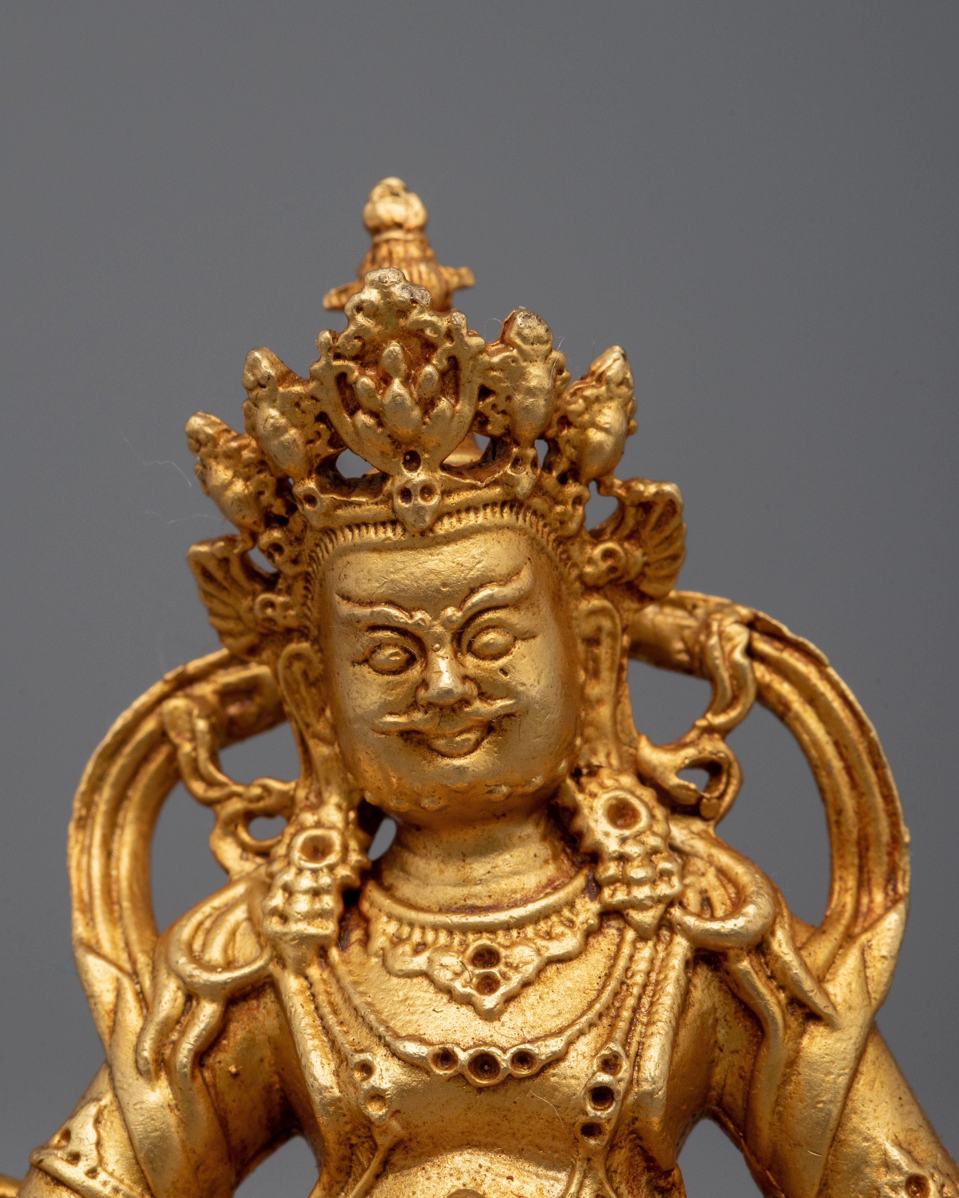 Copper Machine Made Dzambhala Statue | Ideal for Personal Altars and Spiritual Practices