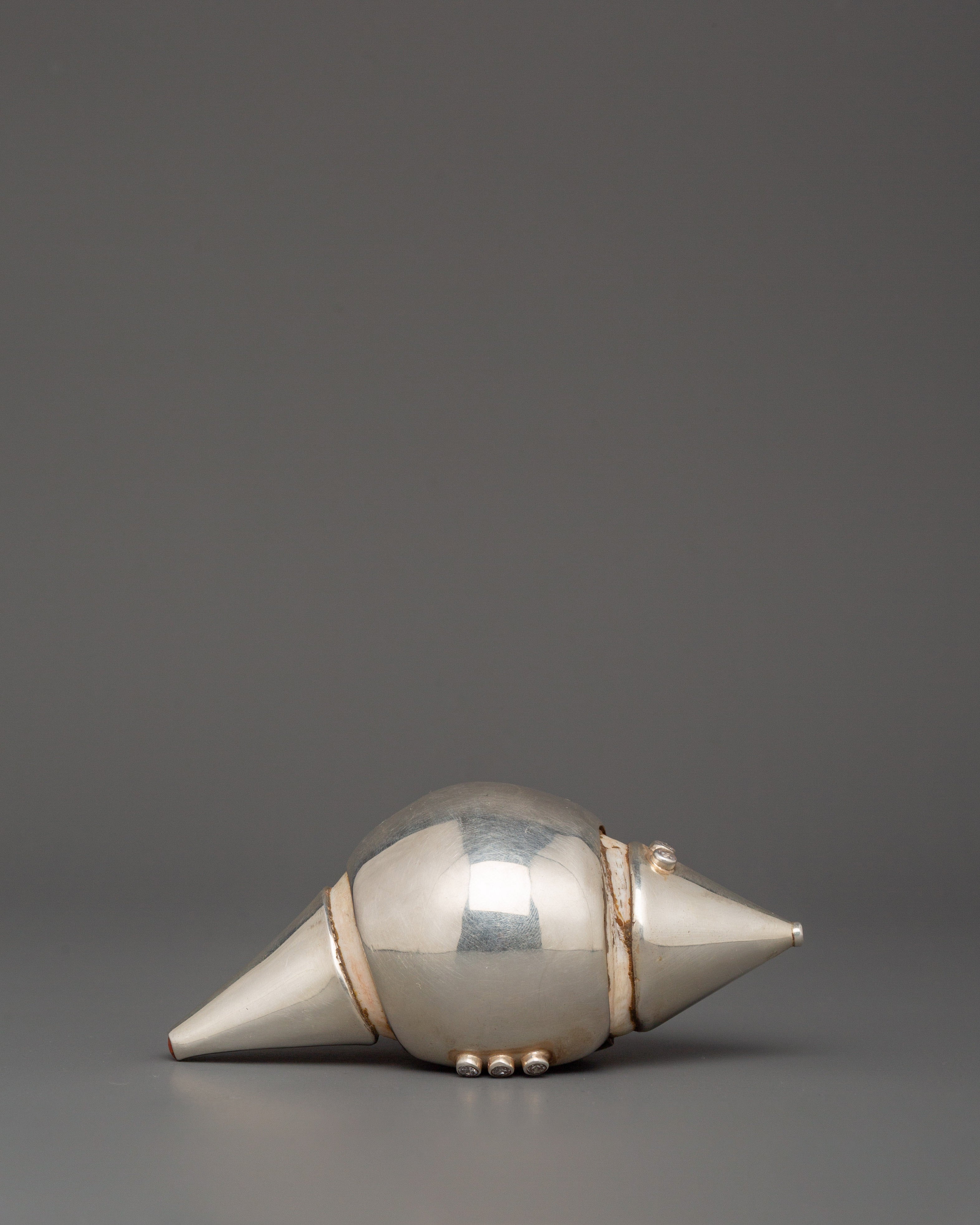 Handcrafted Pure Silver Conch Spiritual Item | Spiritual & Ritual Decor