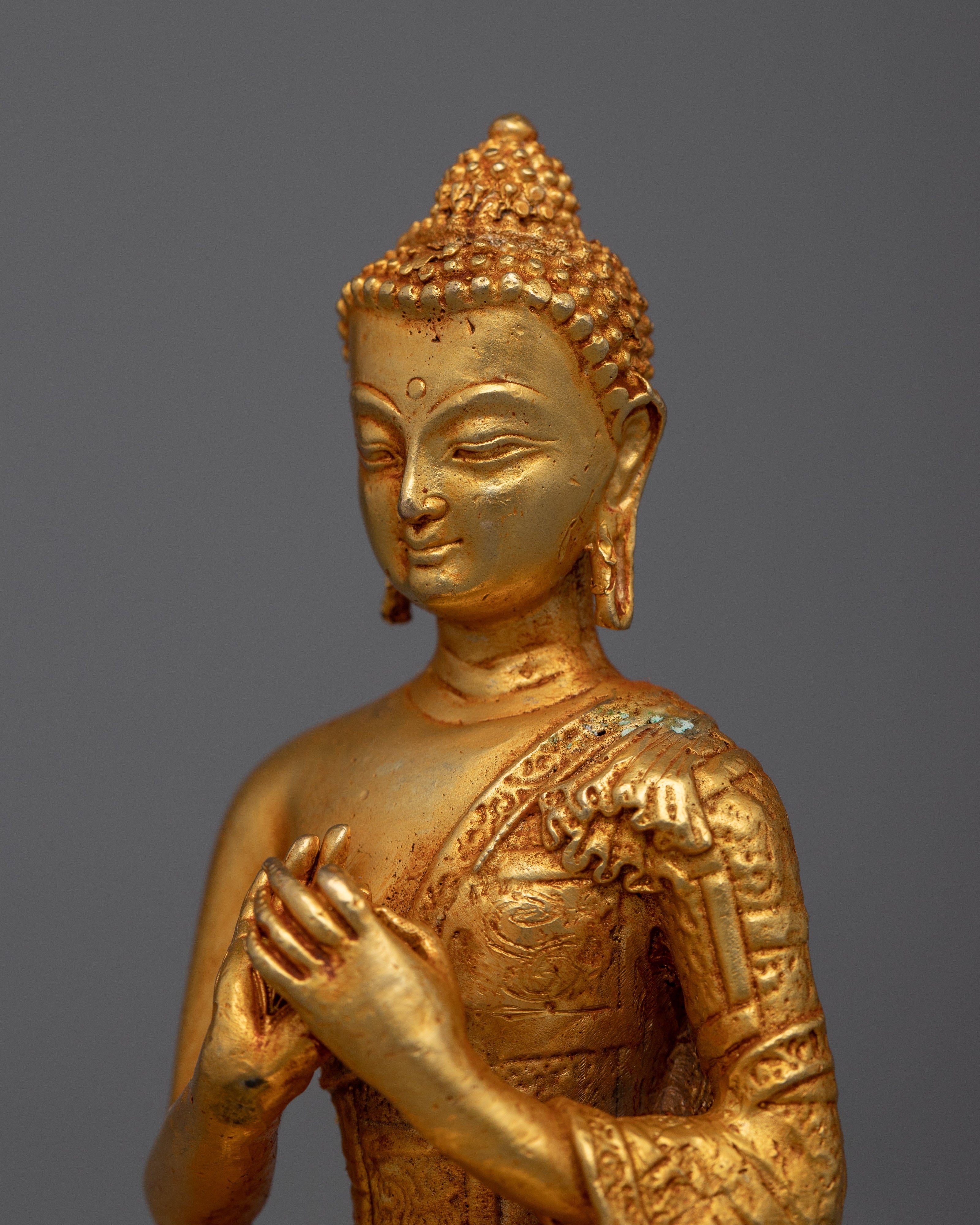 Vairocana Buddha Machine Made Statue | 24K Gold Plating for Radiant Spiritual Presence