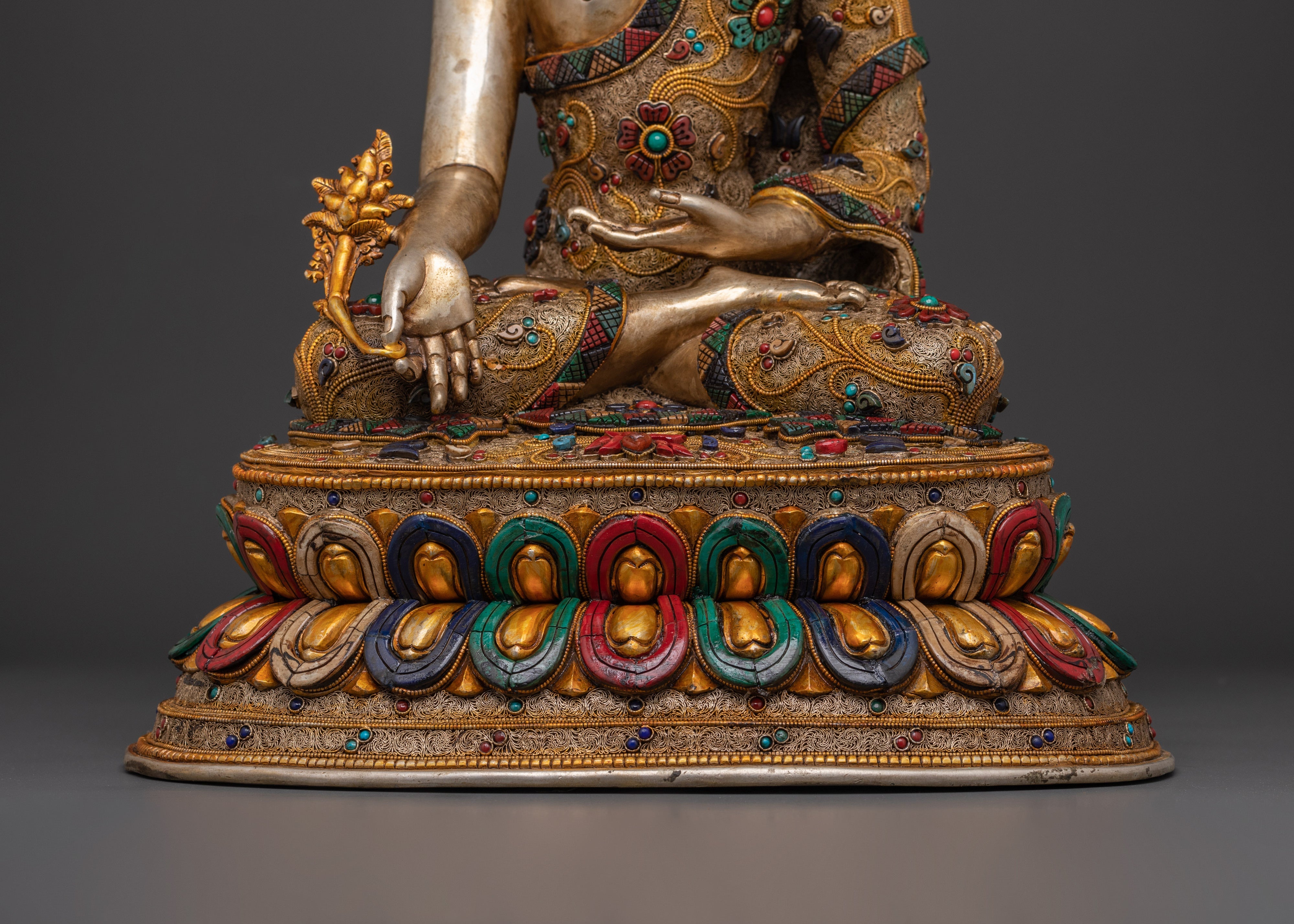 Peaceful Medicine Buddha Sculpture | Precious Work of Art