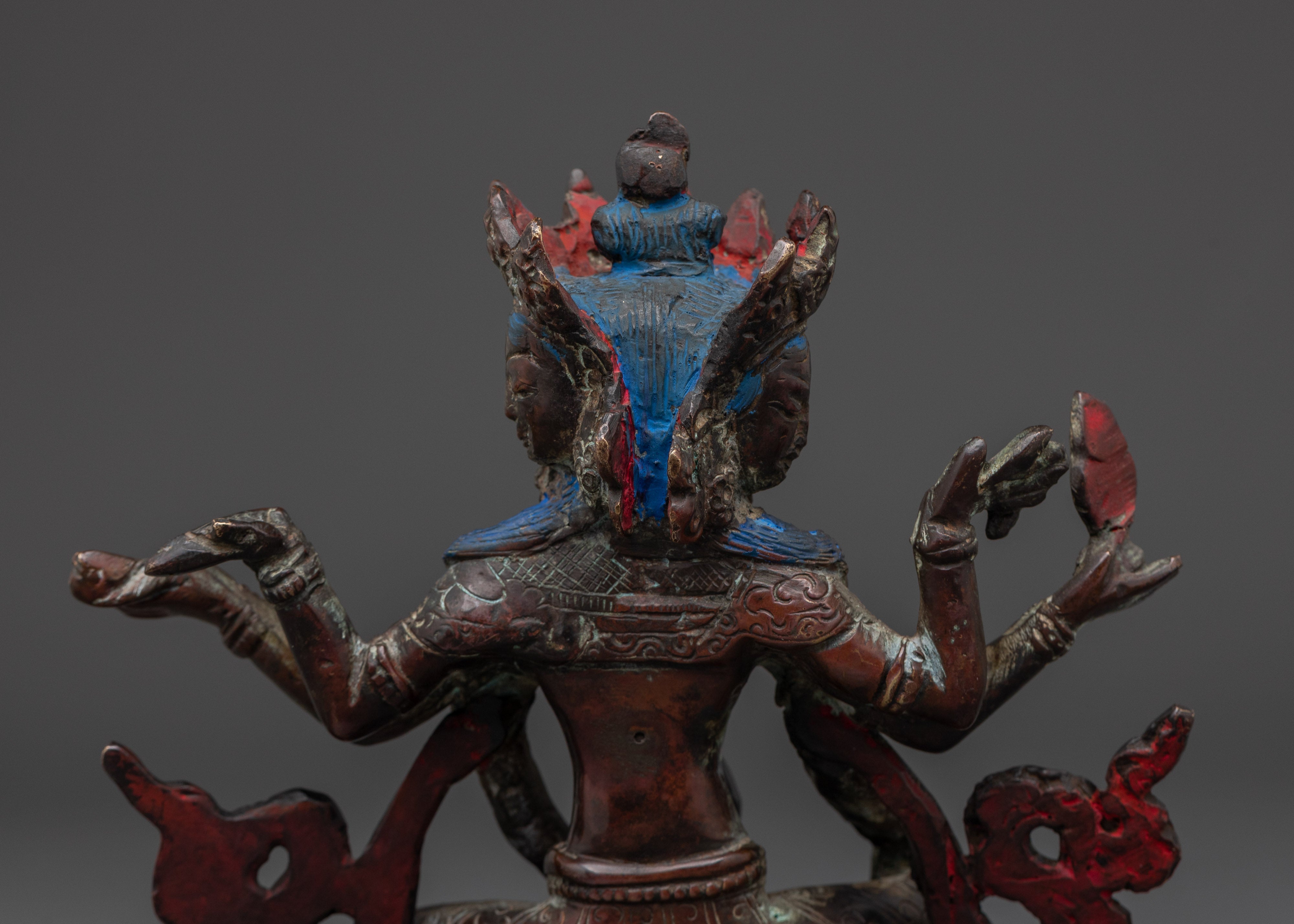 Handcrafted Tibetan Vashudhara Deity Statue | Oxidized Copper Goddess Sculpture