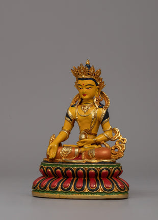 Gold-Plated Kshitigarbha Statue | Buddhist Bodhisattva of the Earth