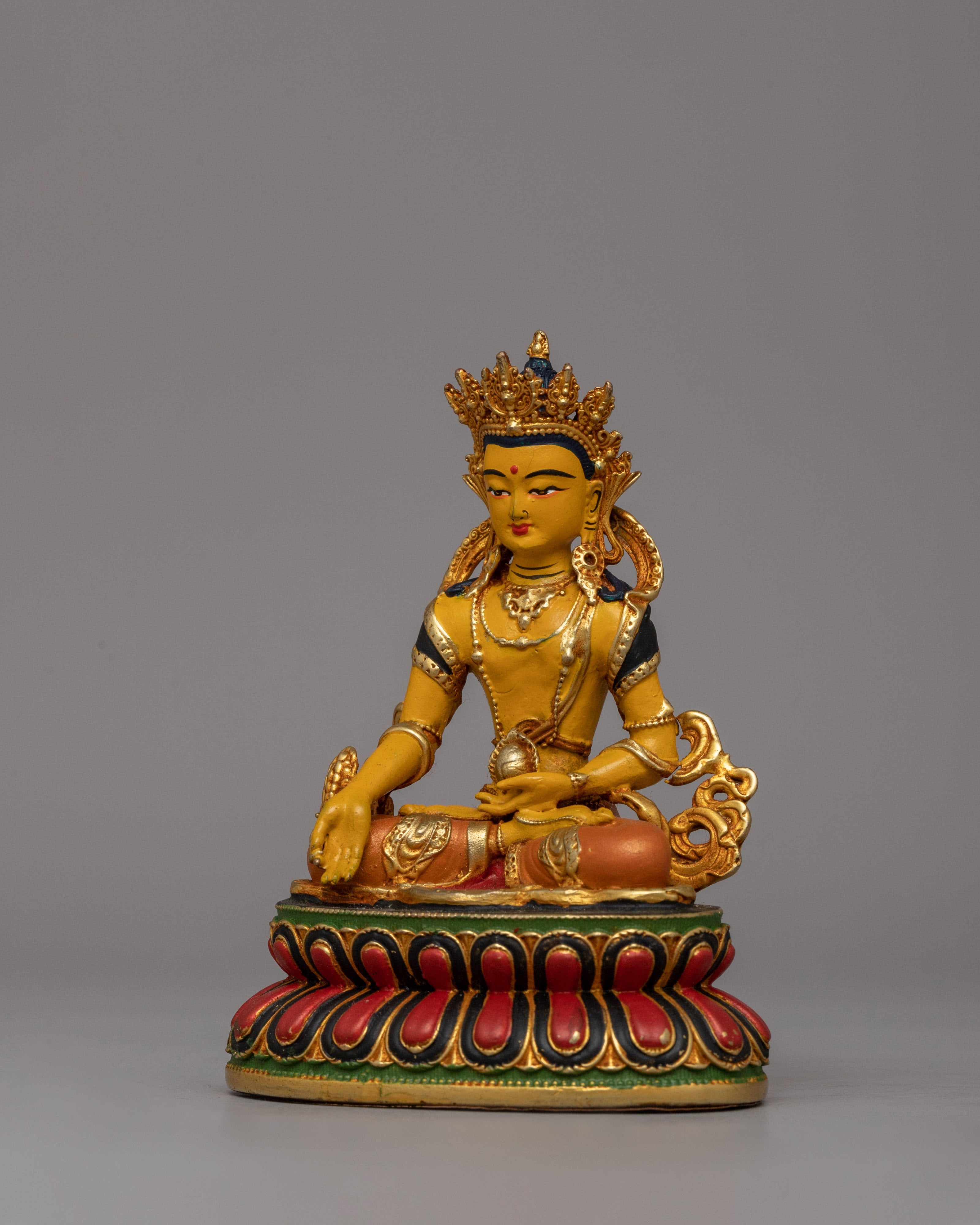 Gold-Plated Kshitigarbha Statue | Buddhist Bodhisattva of the Earth