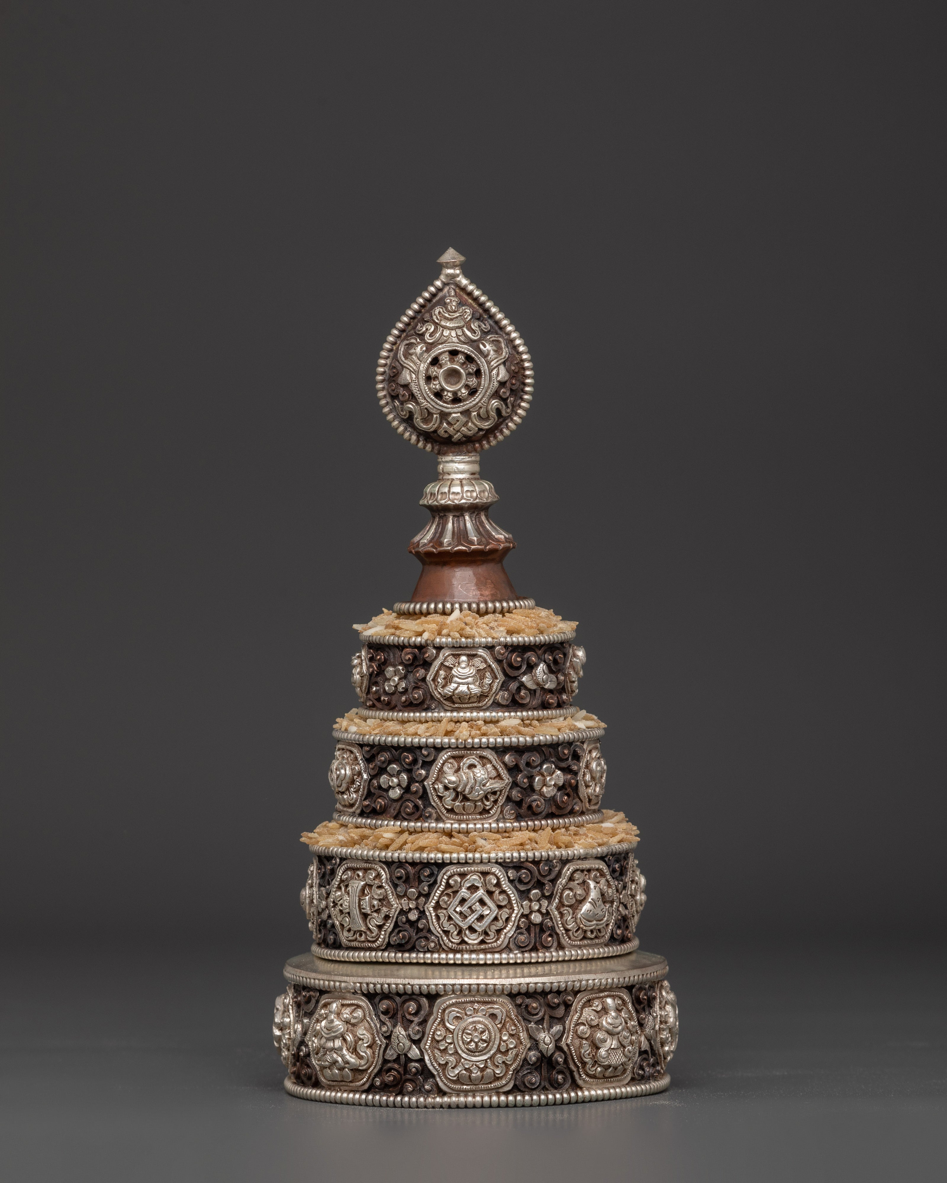 Mandala Set for Spiritual Practice | Oxidized Copper & Silver Plated