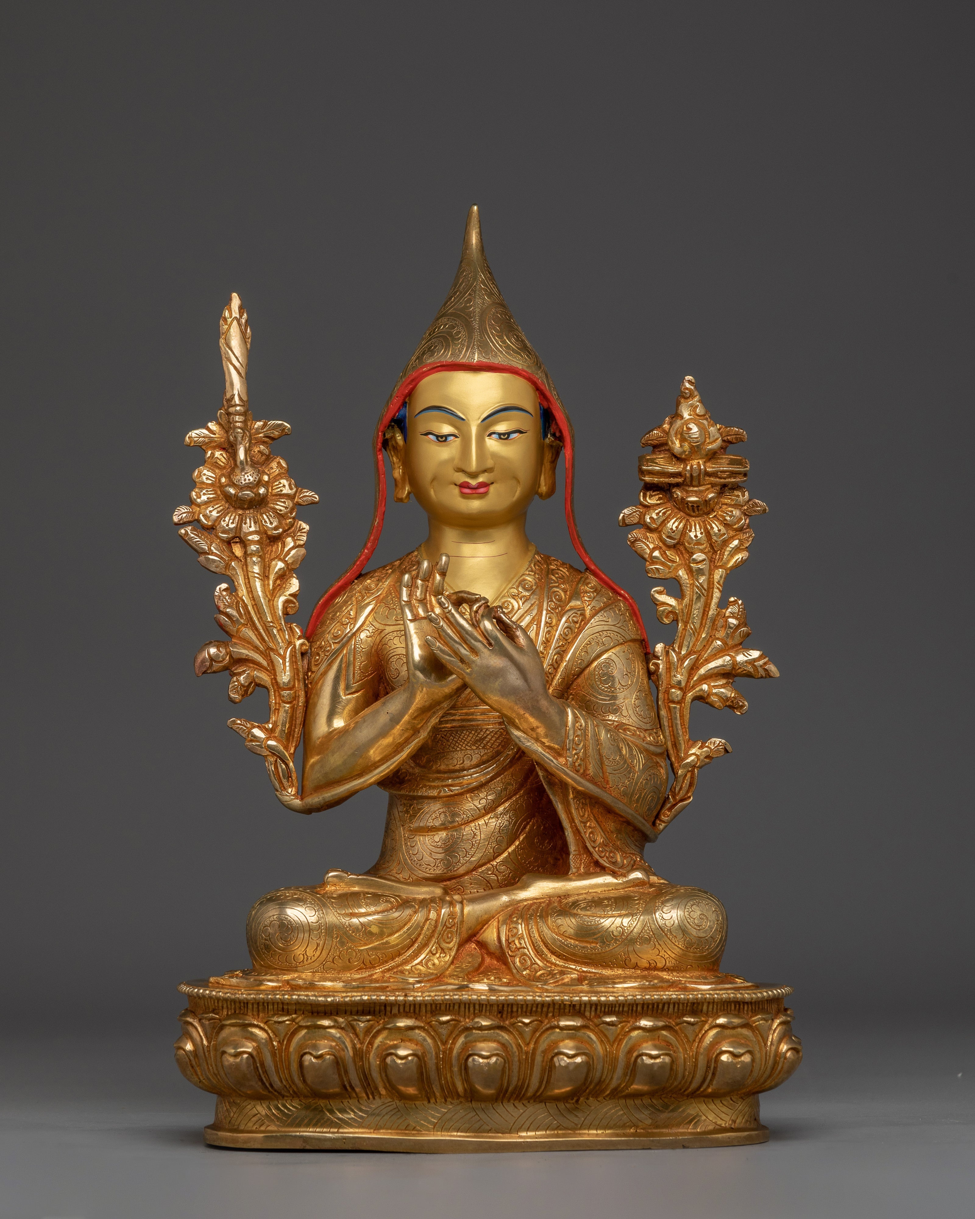  24K Gold Gilded Tsongkhapa Statue 