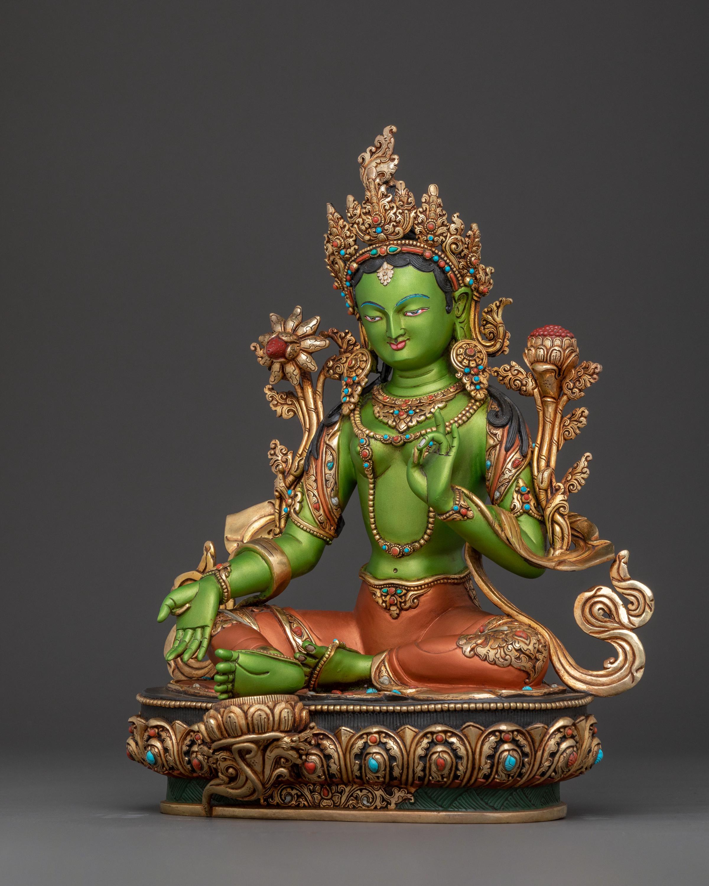 Green Tara Liberator Buddha Statue | Female Bodhisattva