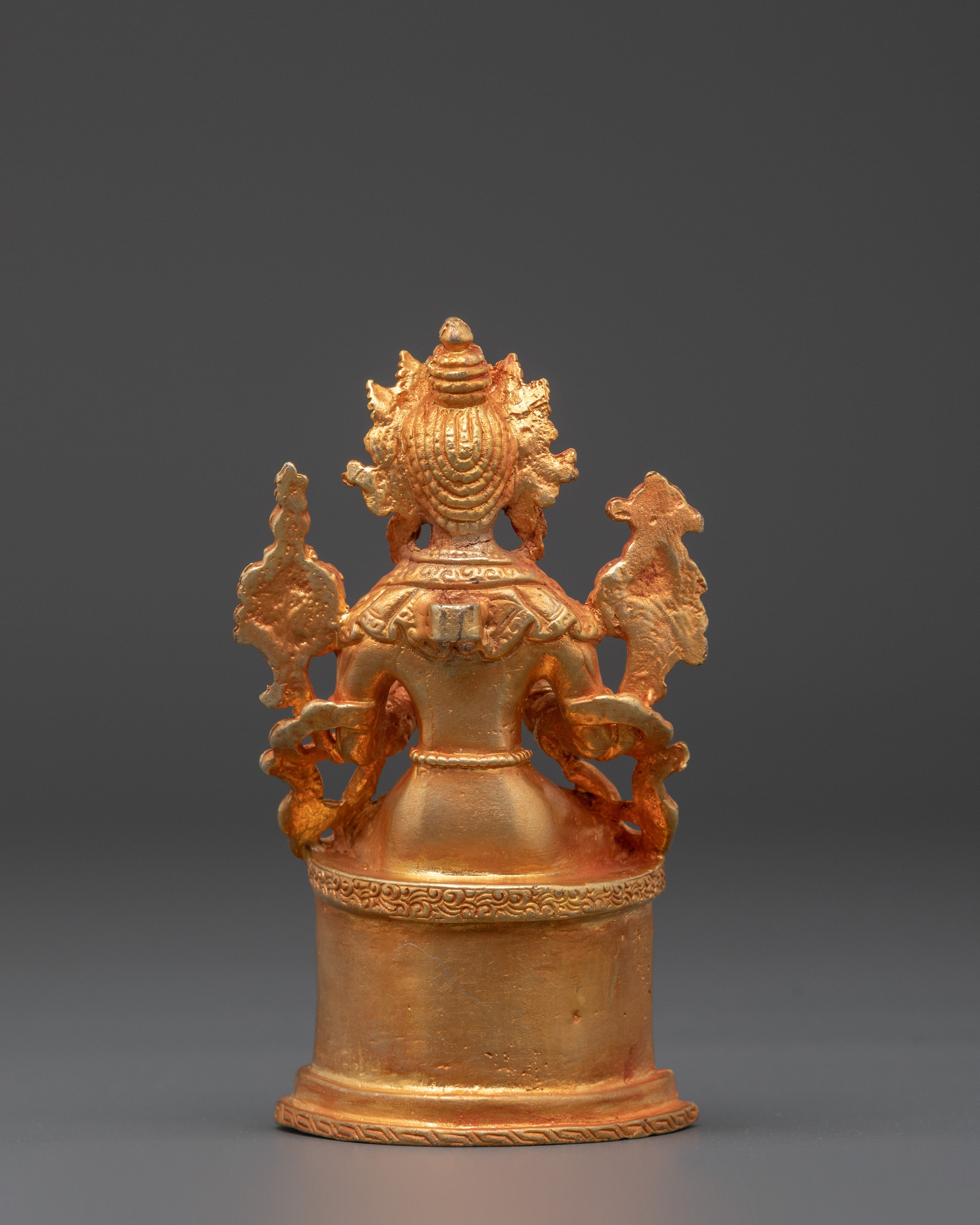 Handcrafted Maitreya Buddha Deity Sculpture | Gold Plated Copper Buddha Figurine