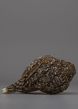 Handcrafted Traditional Tibetan Conch Shell | Sacred Buddhist Sankha