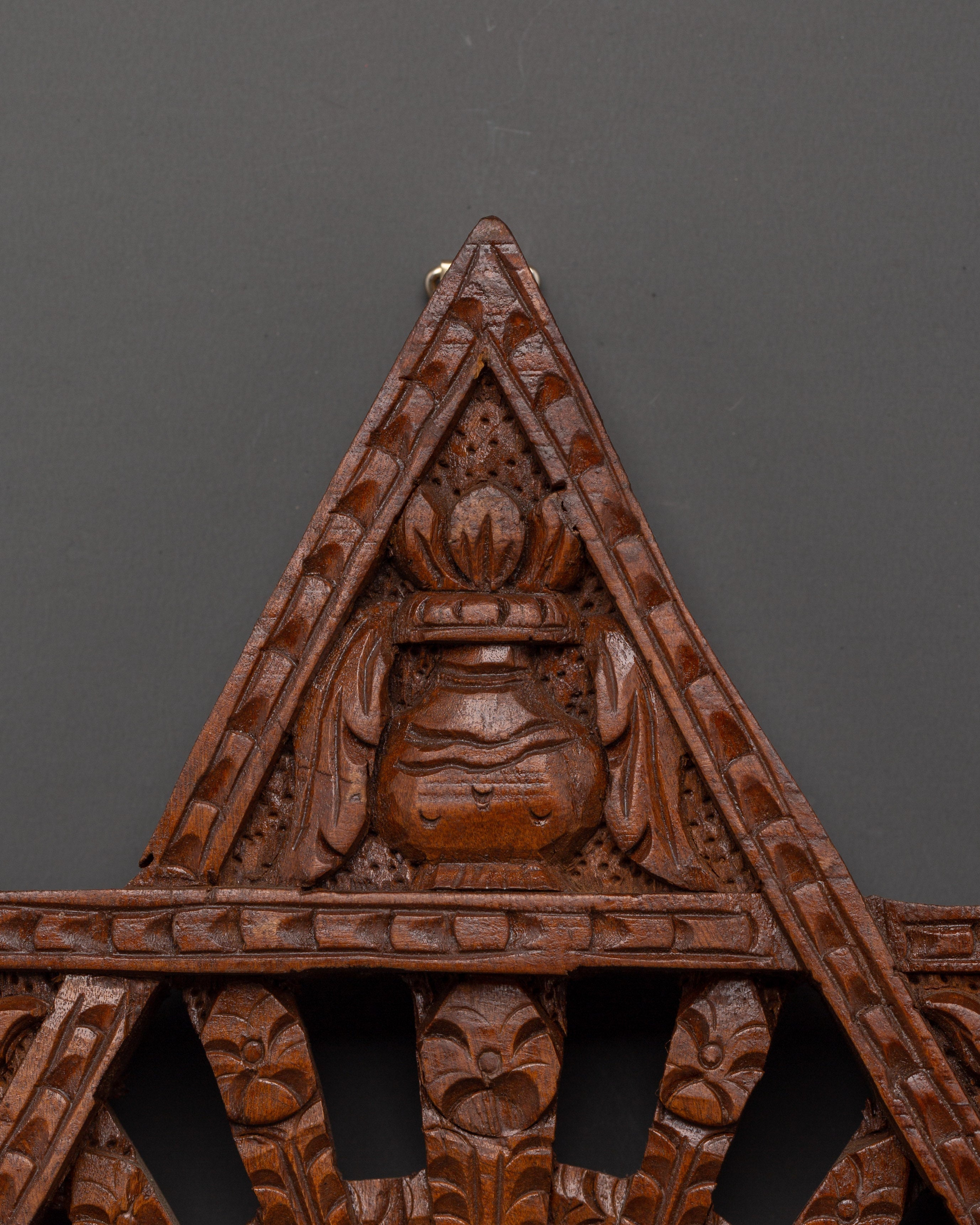 Traditional Star Peacock Wall Art | Hand Carved Wooden Wall Decor